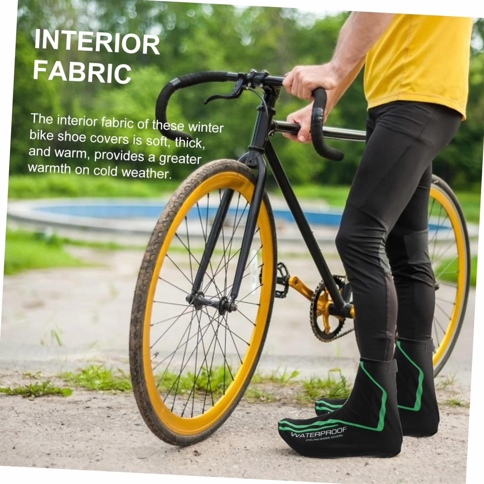 Cubrezapatos Ciclismo Unisex Impermeables y Cortaviento Cubrebotas Térmicos de PU para Invierno Resistentes y Elásticos Compatibles con Trajes de Ciclismo