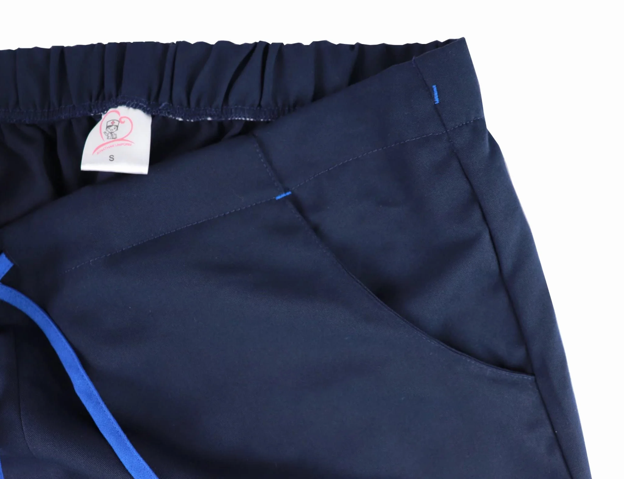 Pantalón Sanitario Hombre Mujer 4 Bolsillos, Pantalón Trabajo con Cintura Elástica de Cordón para Médico Dentista Enfermeros Peluquería Limpieza