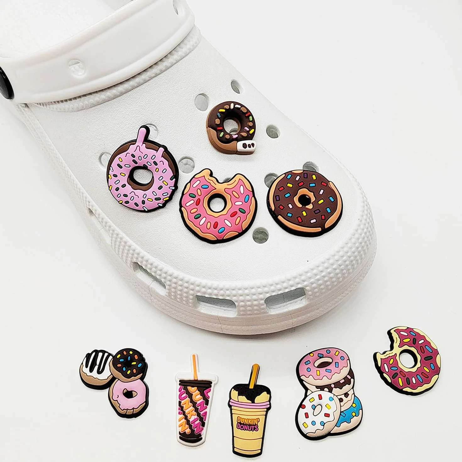 Comida Encantos del Zapato 21PCS Cute Cartoon Zapato Decoración Croc Charms para Niñas Mujeres Niños Adultos, Regalo para Fiesta de Cumpleaños