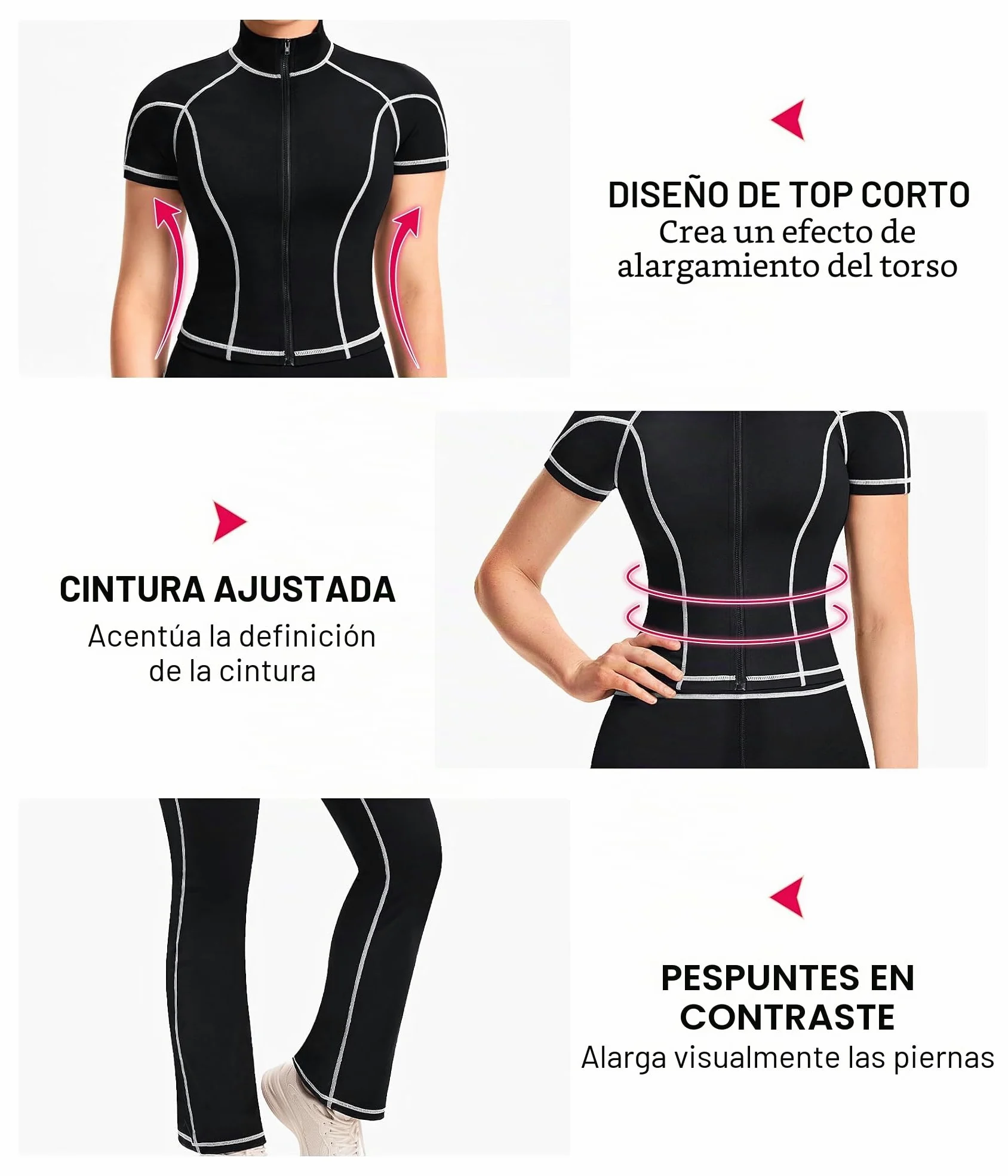 Gotoly Conjunto completo de dos piezas para gimnasio, correr, ejercicio, entrenamiento, yoga, conjunto de ropa deportiva para mujer