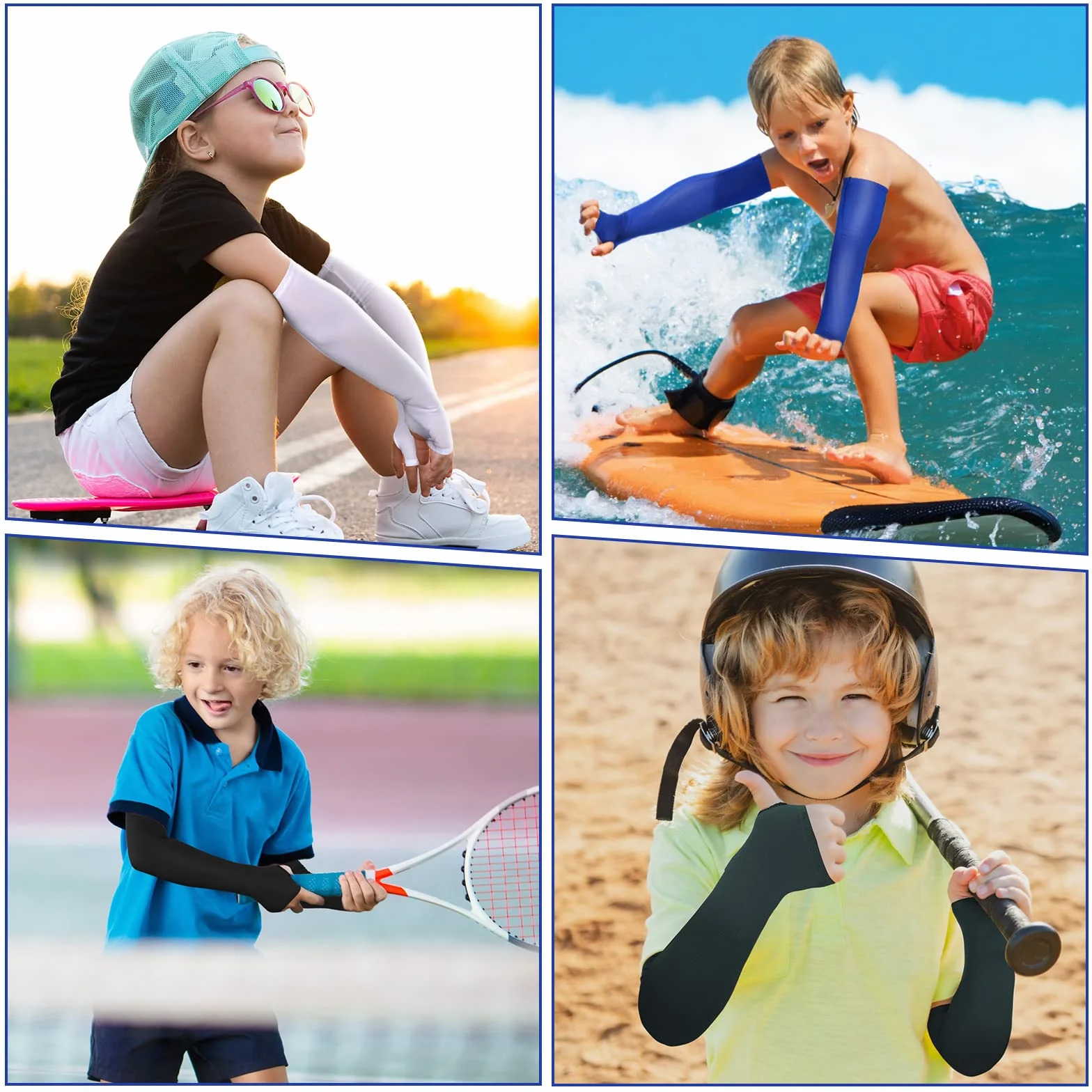 Mepase 10 pares mangas de brazo para niños, compresión, protección solar UV, enfriamiento deportes