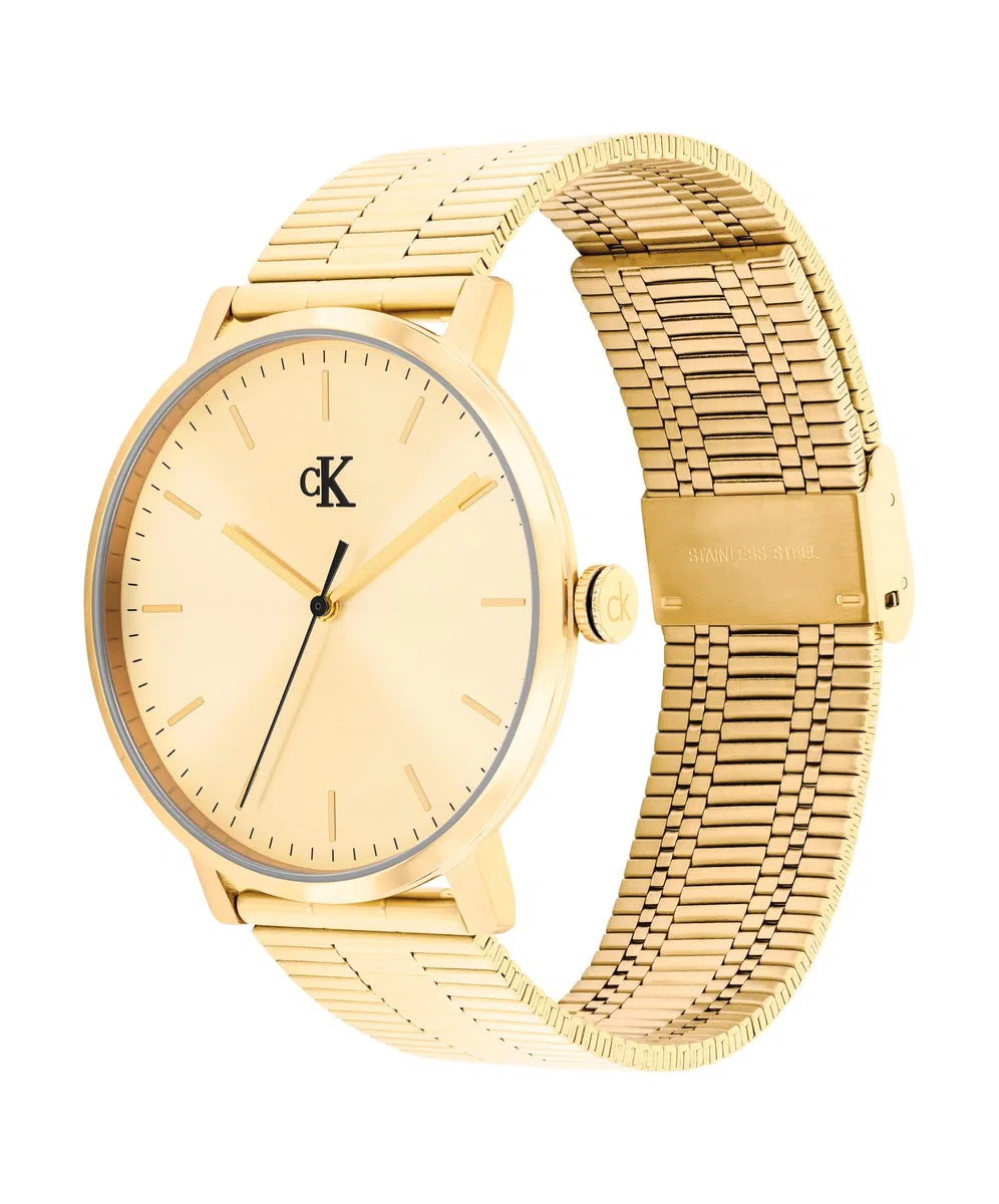 Calvin Klein Reloj con Movimiento de Cuarzo de Tres Manecillas Collectión CK Real con Correa de Acero Inoxidable