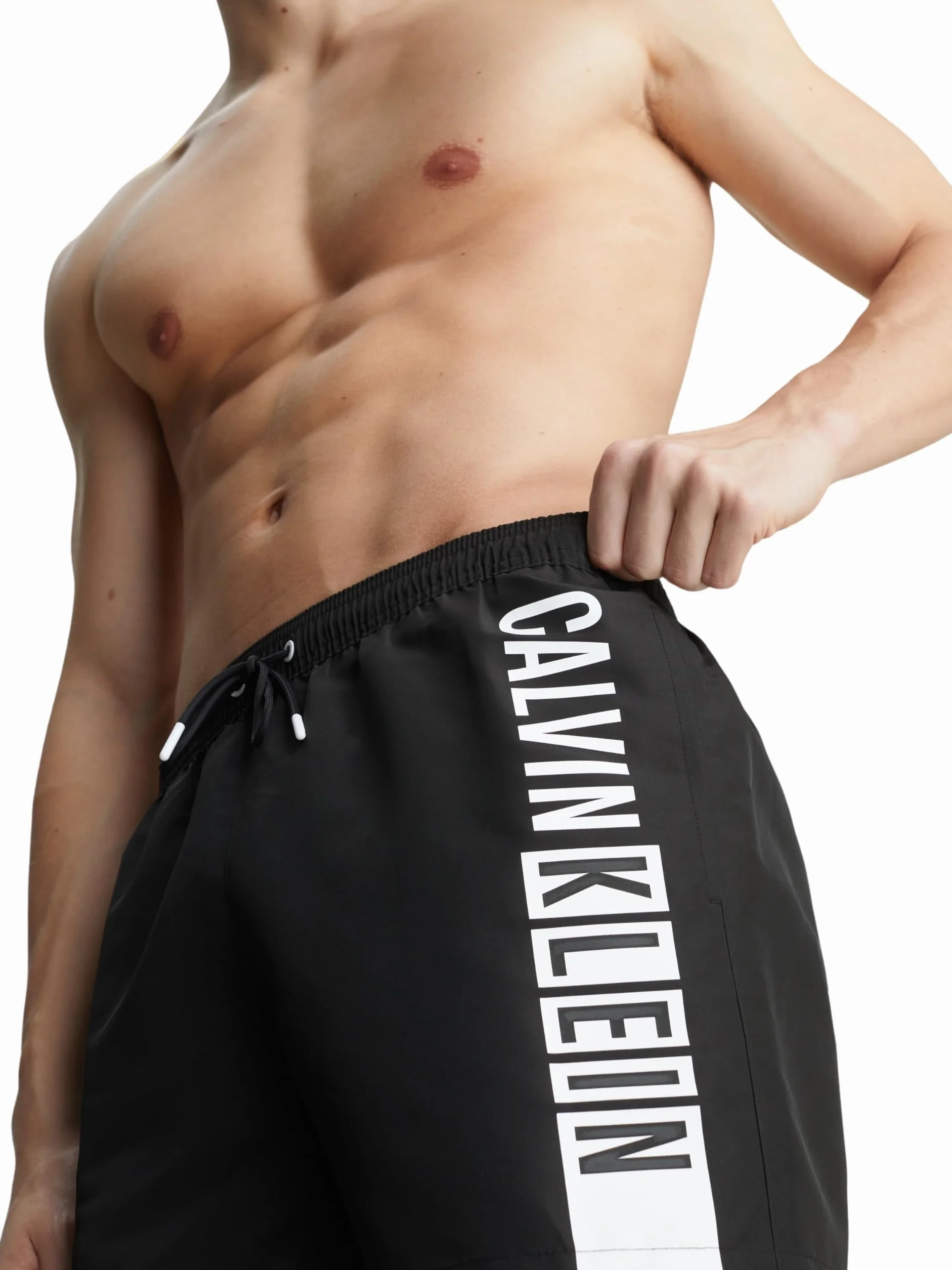 Calvin Klein Boxer de Playa para Hombre CK Bañador de Piscina con Logo Estampado elástico y cordón en la Cintura artículo KM0KM00991