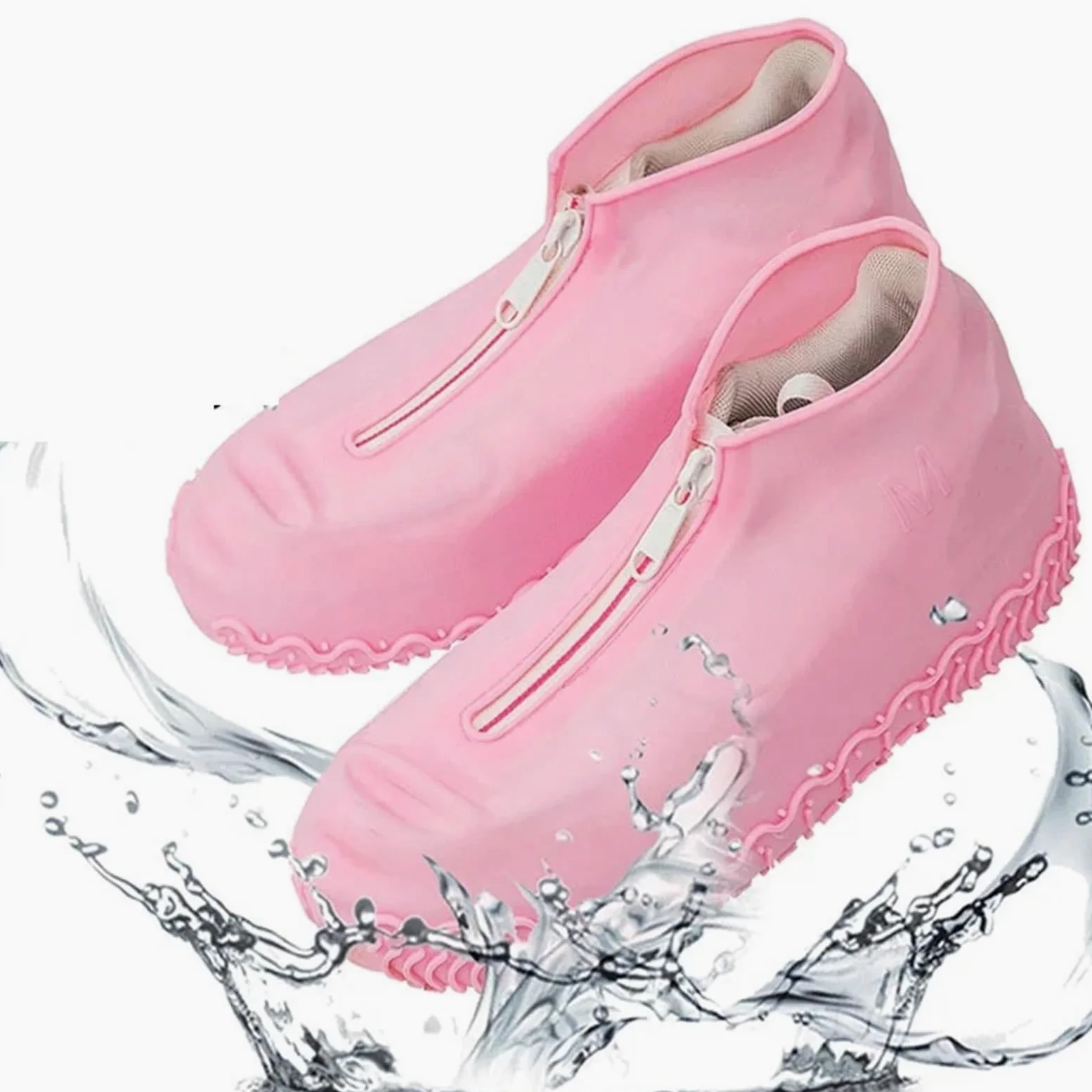 4 pares de zapatos for mujer y hombre, cubiertas con cremalleras, impermeables reutilizables for, antideslizantes silicona for lluvia para Protección