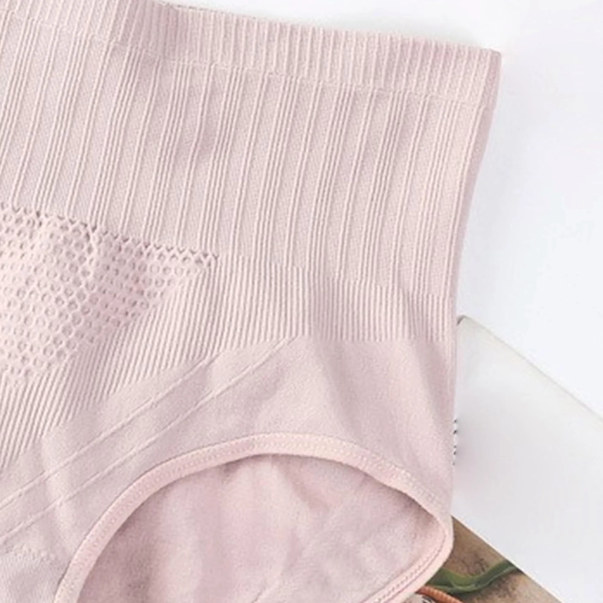 Paquete múltiple de bragas de cintura alta para mujer, ropa interior de recuperación de cesárea, ropa interior suave y elástica (rosa, 5 piezas, M)