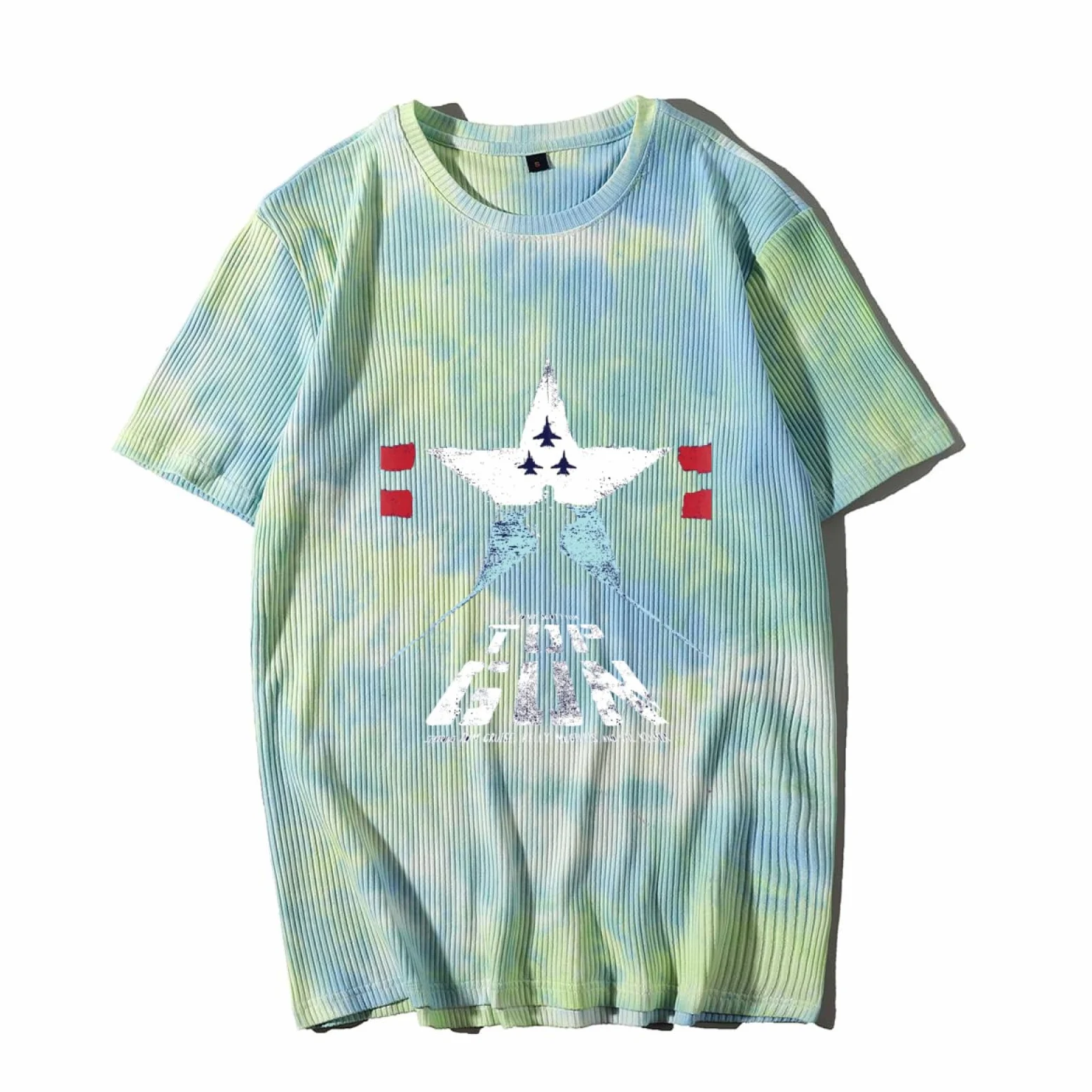 TGV Camisetas de manga corta para hombres y mujeres, camisetas de manga corta con pintura colorida, camiseta suelta a juego, camiseta suelta de algodón casual degradado