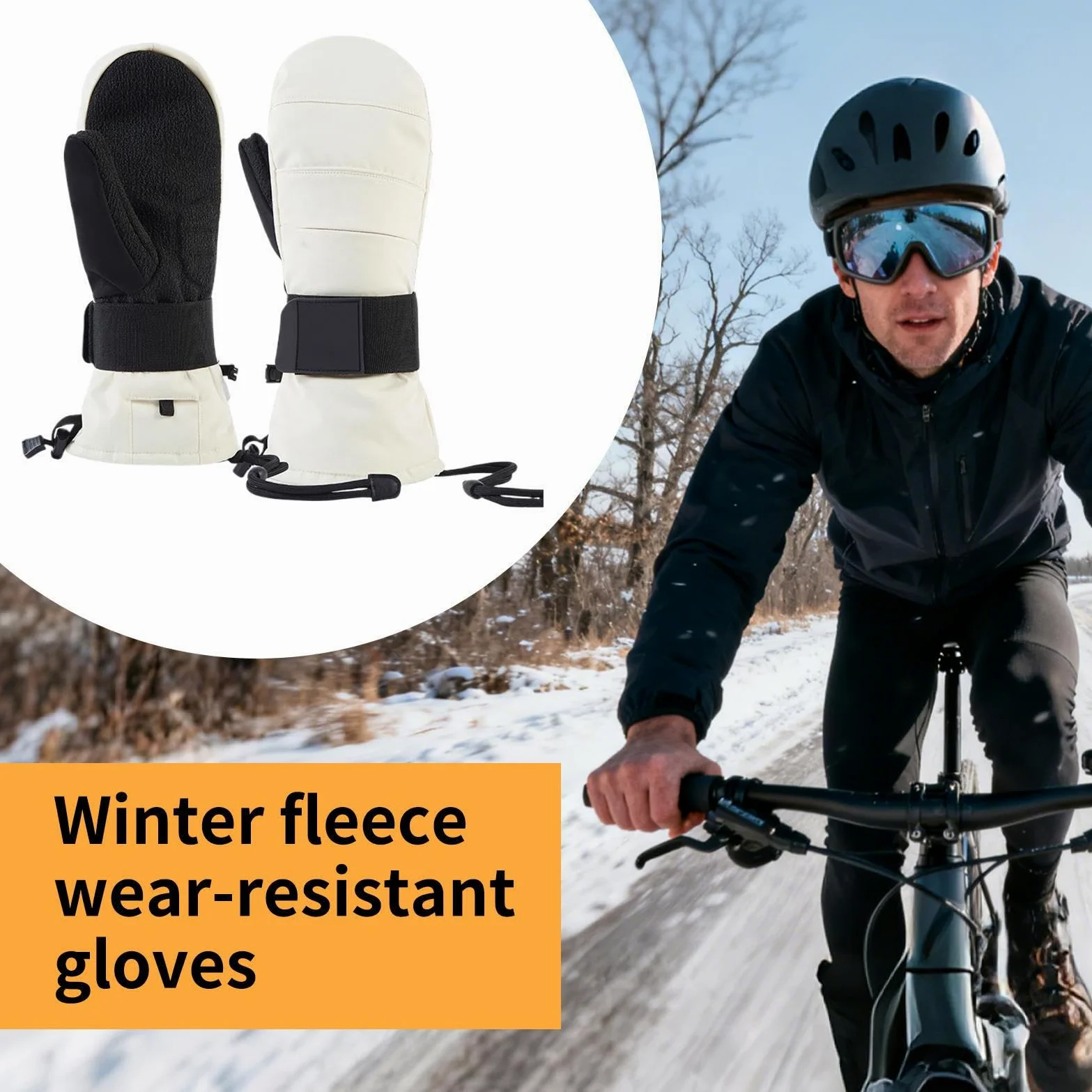 Guantes de invierno para motocicleta, guantes cálidos para pantalla táctil, con protector de muñeca, guantes de equitación con forro polar, para hombre, invierno, motocicleta, esquí, clima frío, nieve