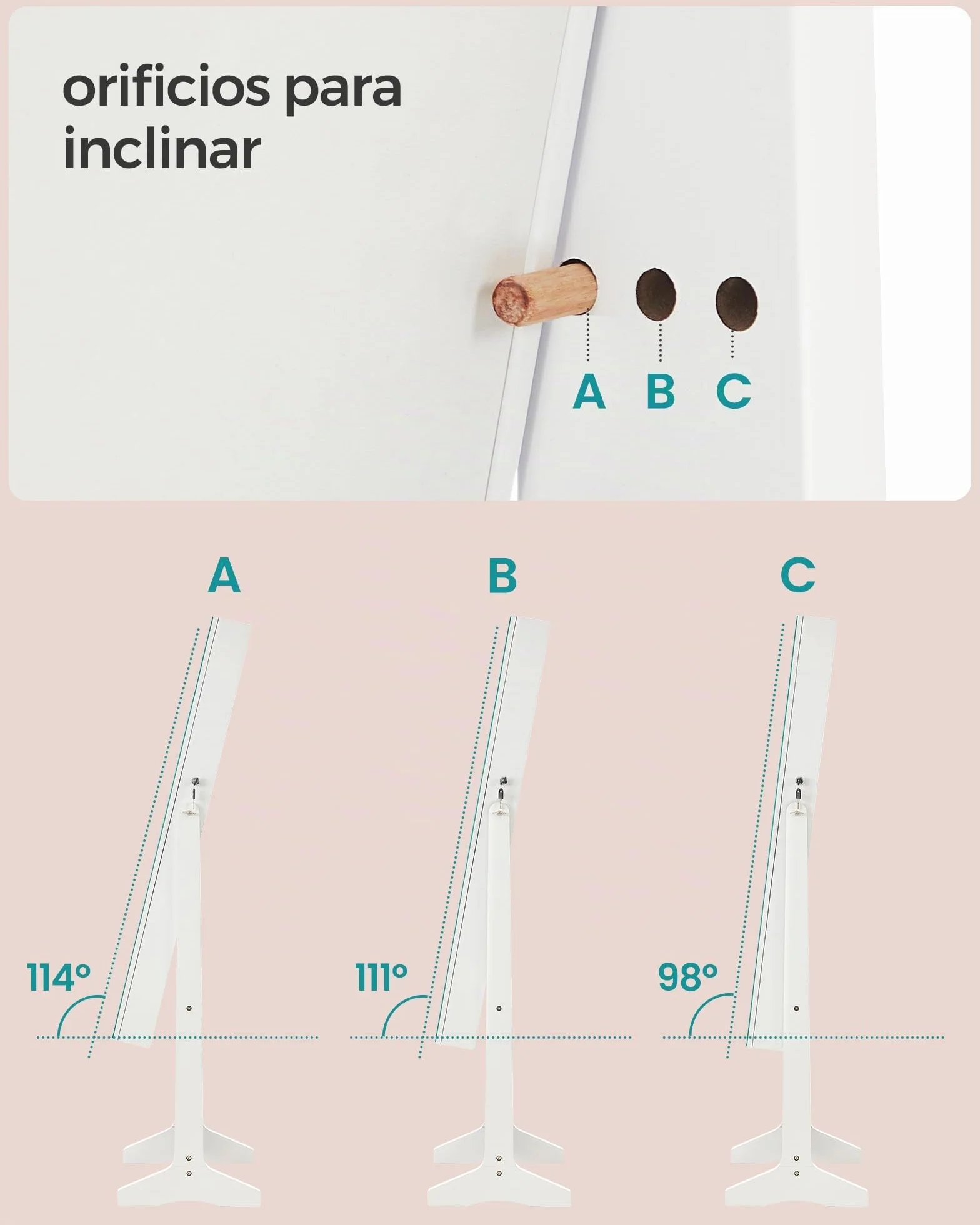 SONGMICS Armario Joyero Bloqueable Espejo Longitud Completa JJC69WT Blanco Forro Negro