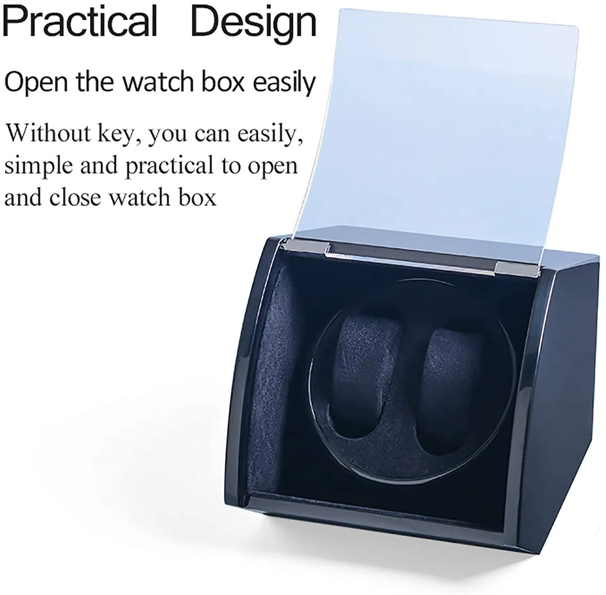 Bobinadora de Reloj Relojes de Madera de Doble posición Caja de bobinado Relojes mecánicos Bobinadora automática Almacenamiento de Reloj inclinadoAgitador de Reloj de Motor silencioso (Negro)