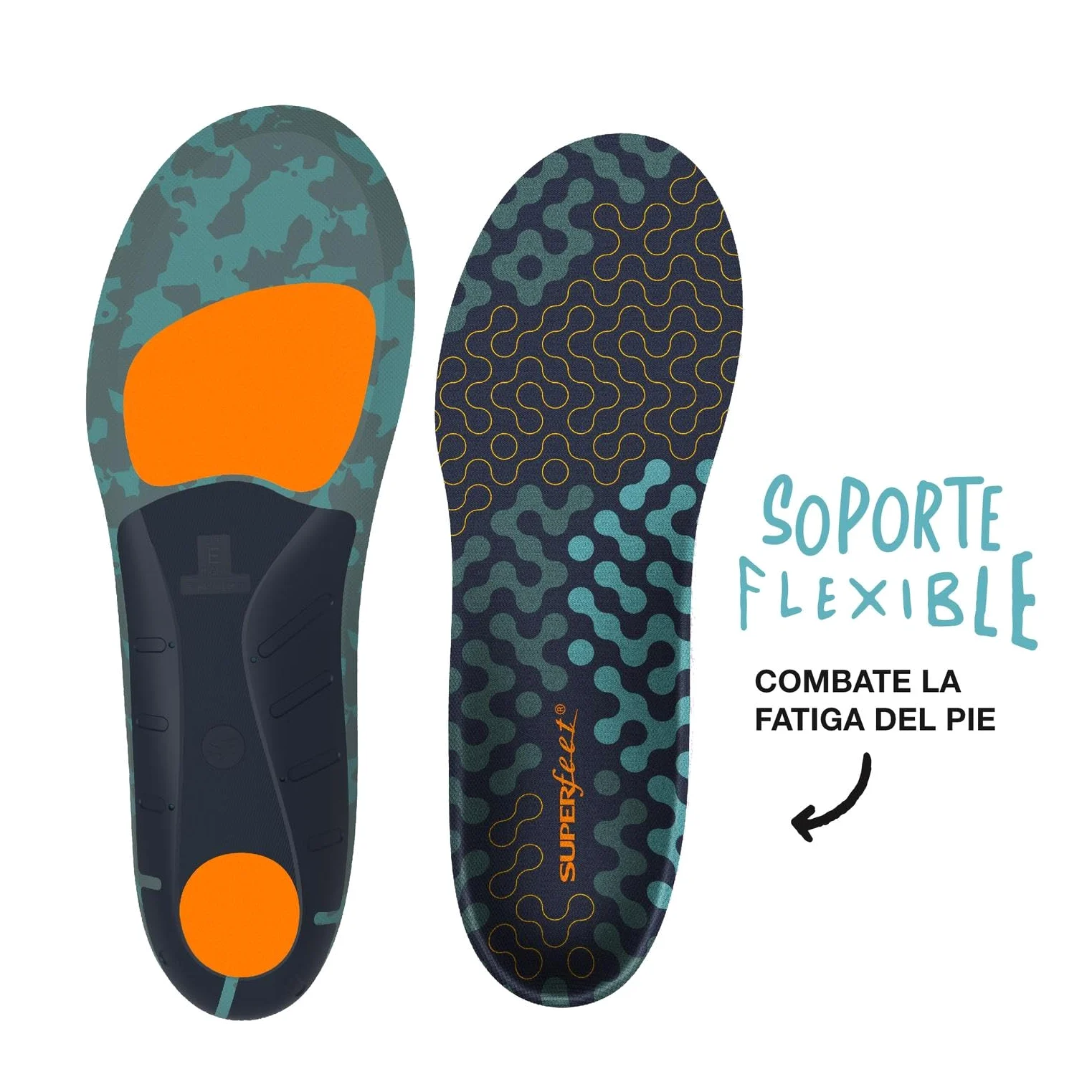 Superfeet Active Cushion Arco Alto, Plantillas Recortables, EU 42-44 | Plantillas Recortables, Soporte para Arcos Altos, Tecnología Adaptive Comfort, Materiales 100% Reciclados