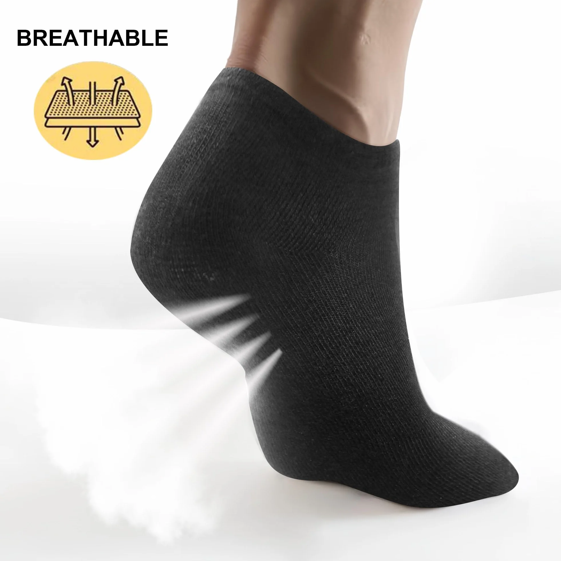 Calcetines Tobilleros de Algodón Transpirables para Hombre y Mujer, Cortos para Deporte Running, 12 Pares, Tallas 35-50