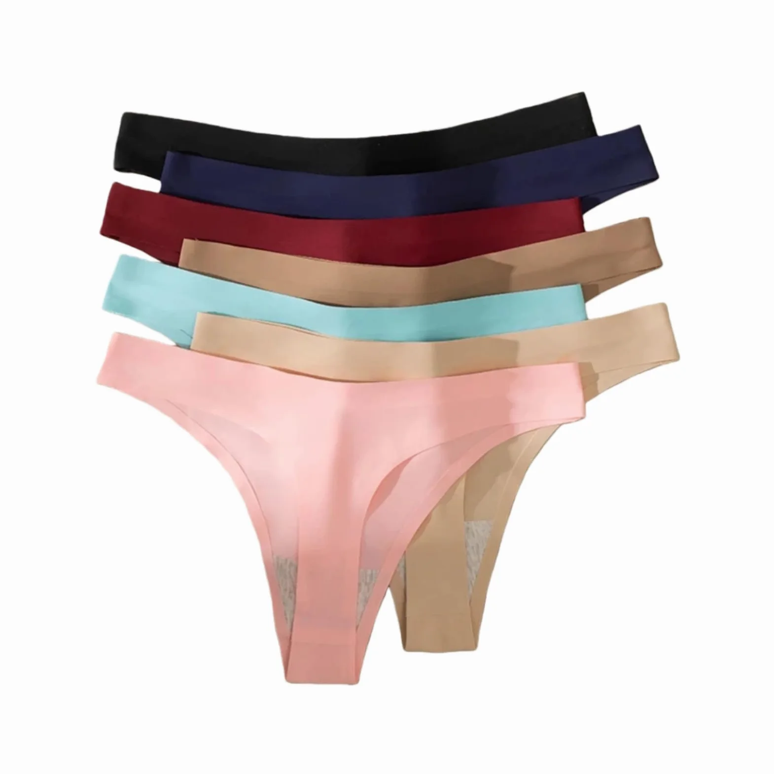 5 Piezas/Set Braguitas de Mujer Tangas Femeninas sin Costuras Ropa Interior Tanga Tanga Suave y acogedora