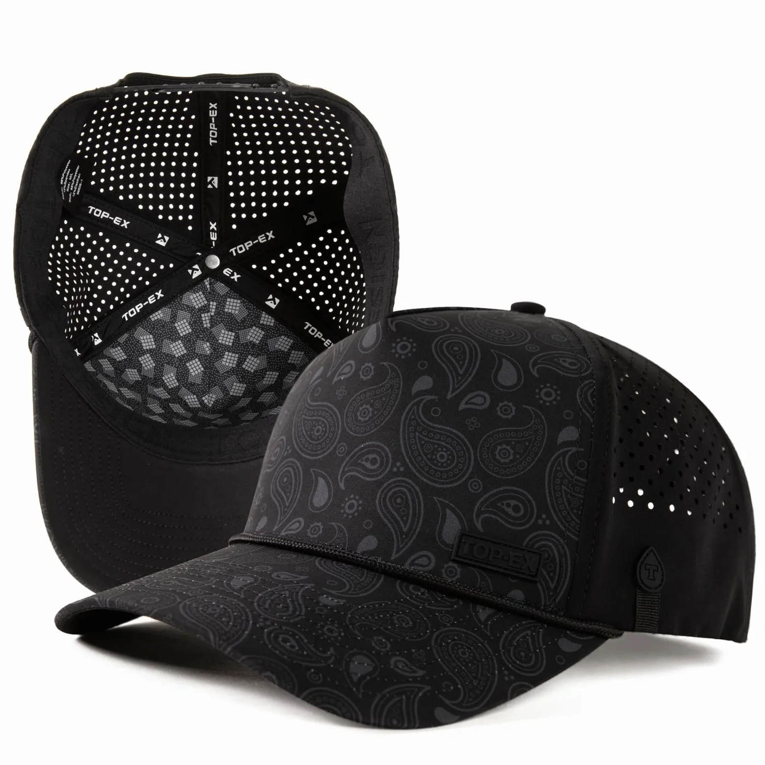 TOP-EX Gorra para hombre con correa, gorra de snapback, resistente al agua, protección UV, transpirable, gorra deportiva para verano, gorra de golf