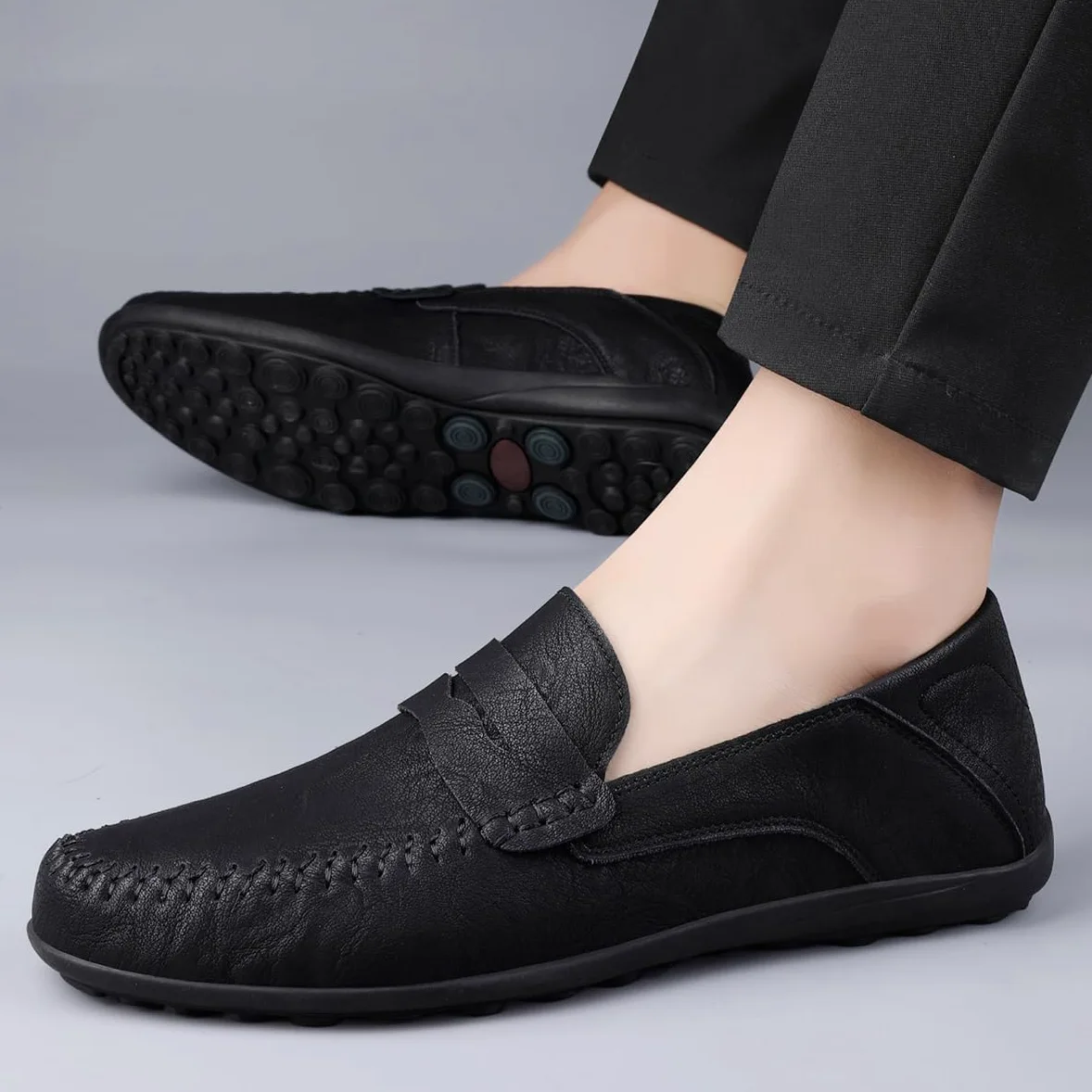 Classic Penny Loafers Hombres de Gamuza Penny Mocasines Cómodo Zapatos de conducción Oxfords Moda Zapatillas 38-49 EU