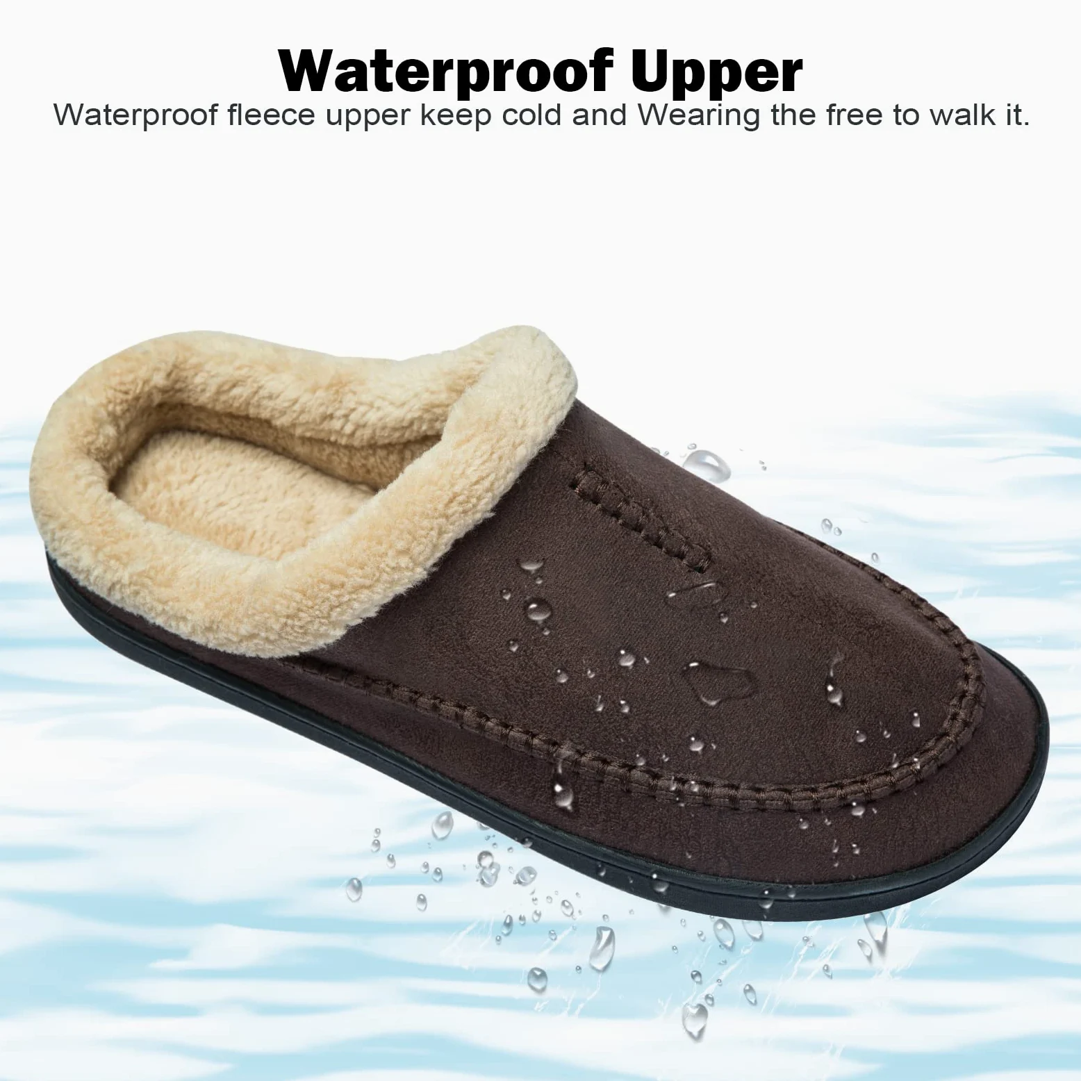 Miqieer Zapatillas de Estar por Casa Hombre Cálido Felpa Pantuflas de Memory Foam Cómodo y Antideslizante para Interior Exterior Talla 39-50 EU