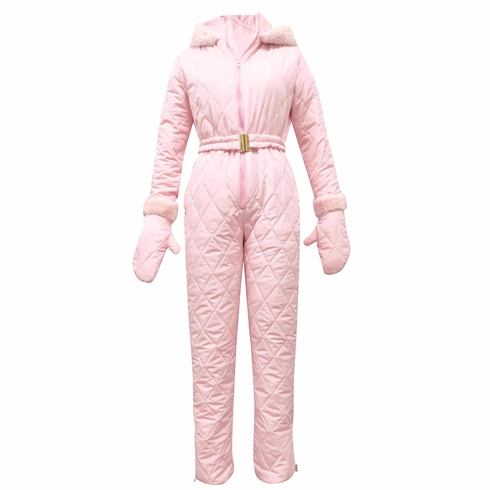 Mono de esquí para mujer impermeable resistente al viento con capucha cremallera