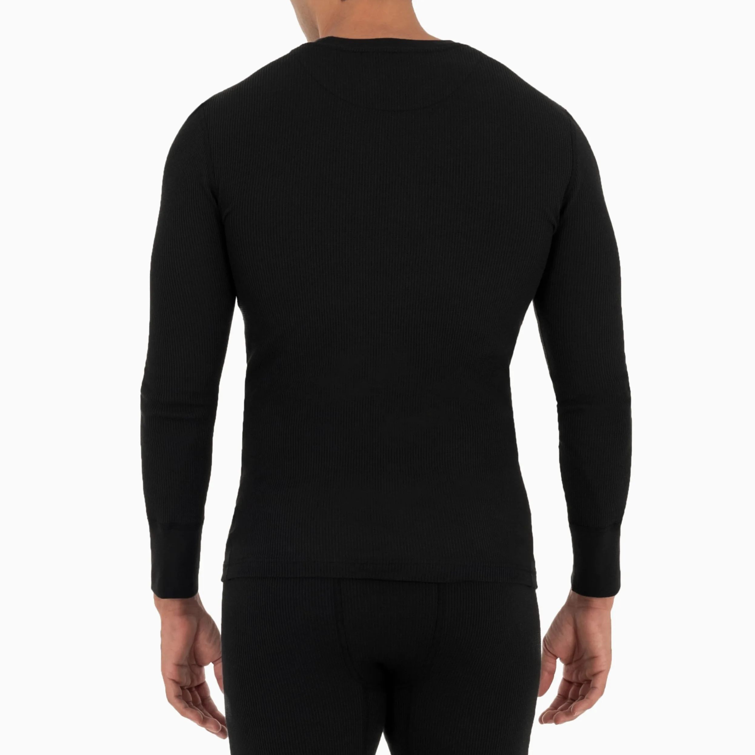 Fruit of the Loom Ropa Interior Térmica de Gofre Reciclado Henley Top (1 Y 2 Paquetes) Camiseta de Pijama Hombre
