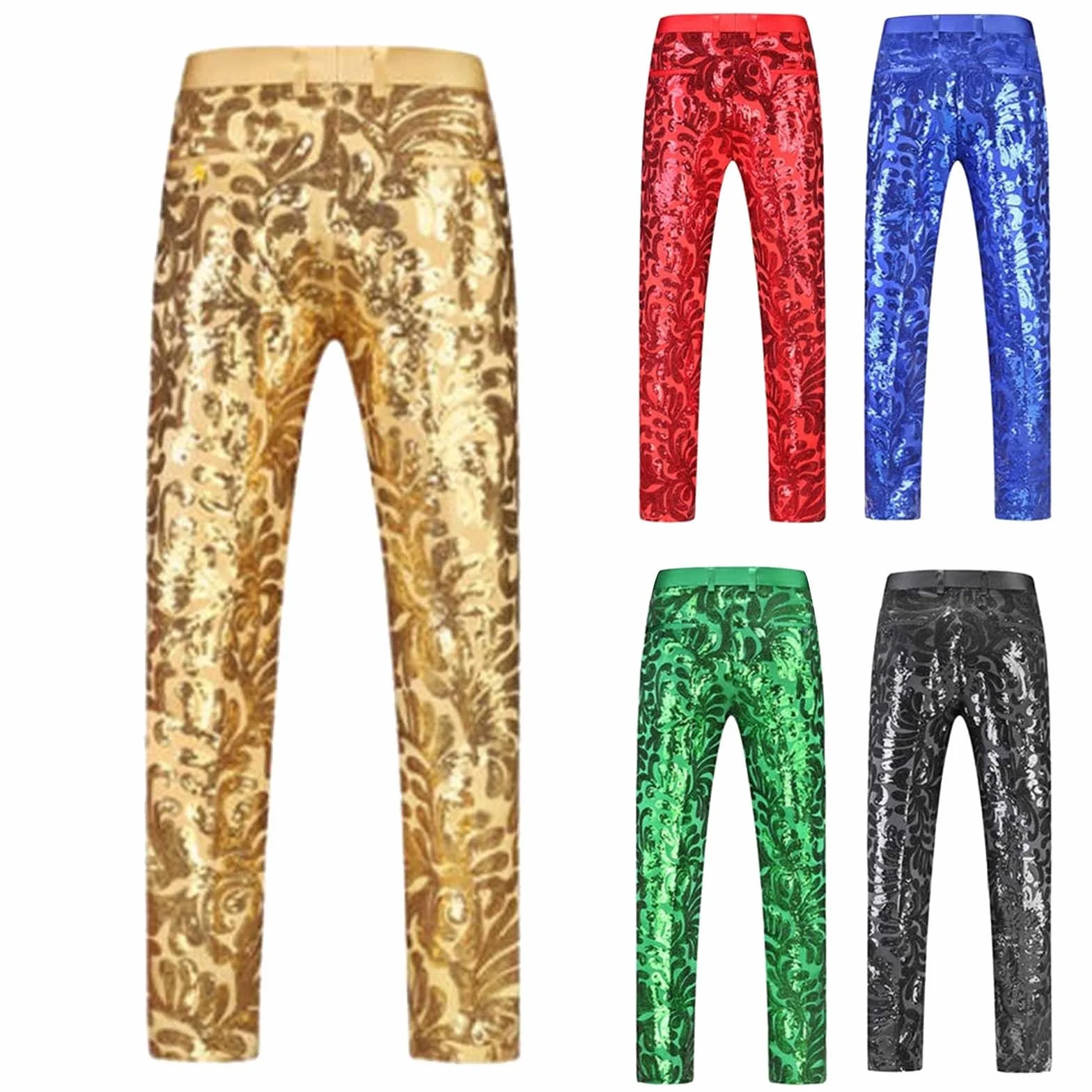 Genérico Pantalón Traje Hombre Brillante, Vestir Elegante Corte Recto, Casual Moderno Sofisticado para Fiesta Eventos y Ocasiones Especiales