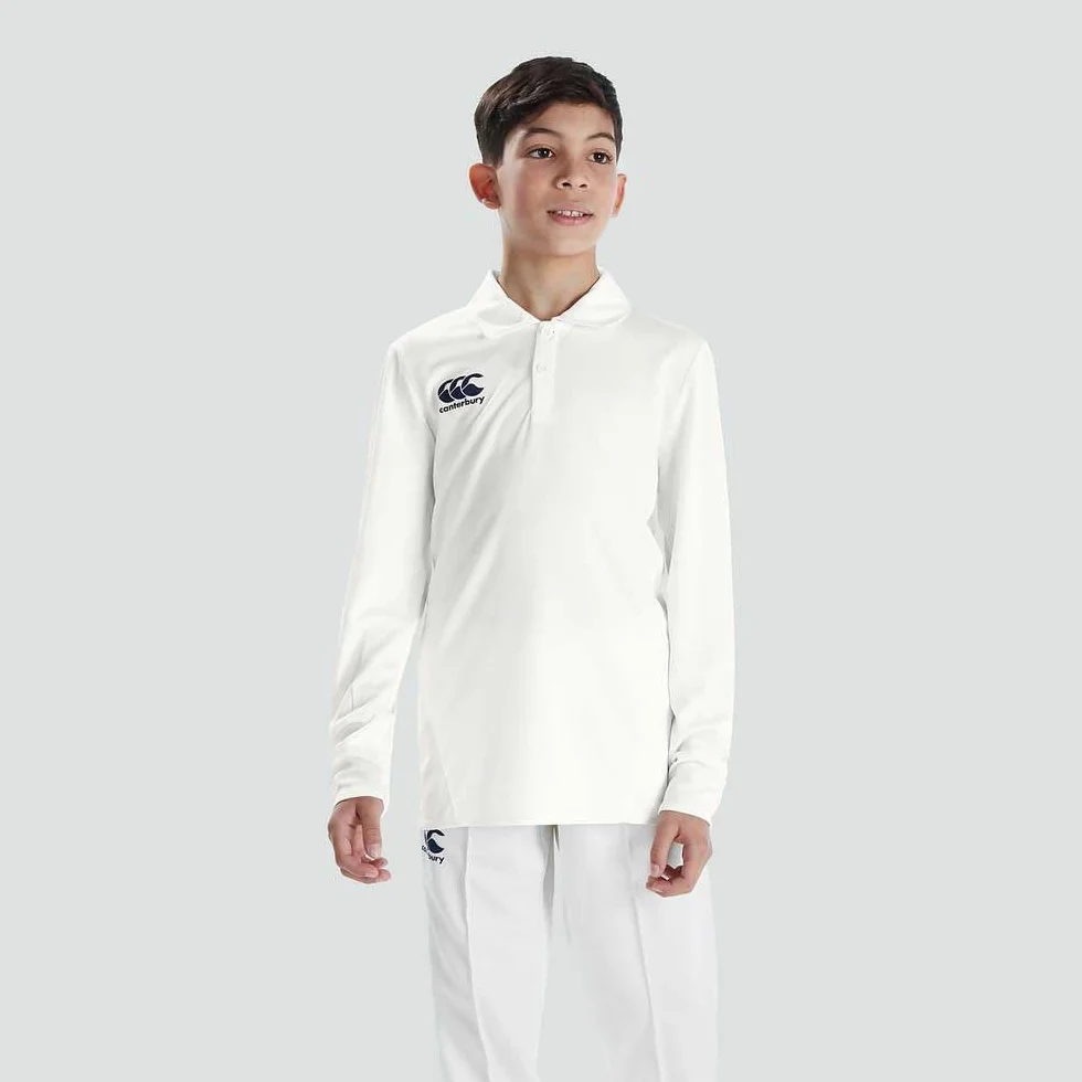 Canterbury Camiseta de Manga Larga de Críquet Performance Camisa Polo para Niños