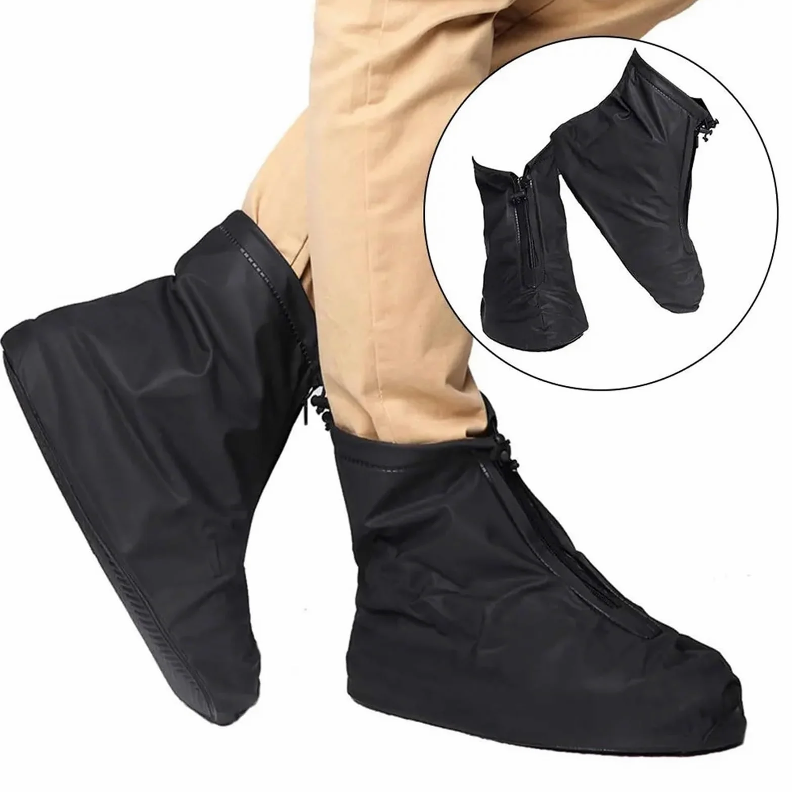 3 Pares De Cubiertas Zapatos For Acampar Al Aire Libre, For La Lluvia, Antideslizantes, Plegables, For Ciclismo,Protección Contra, For para Protección