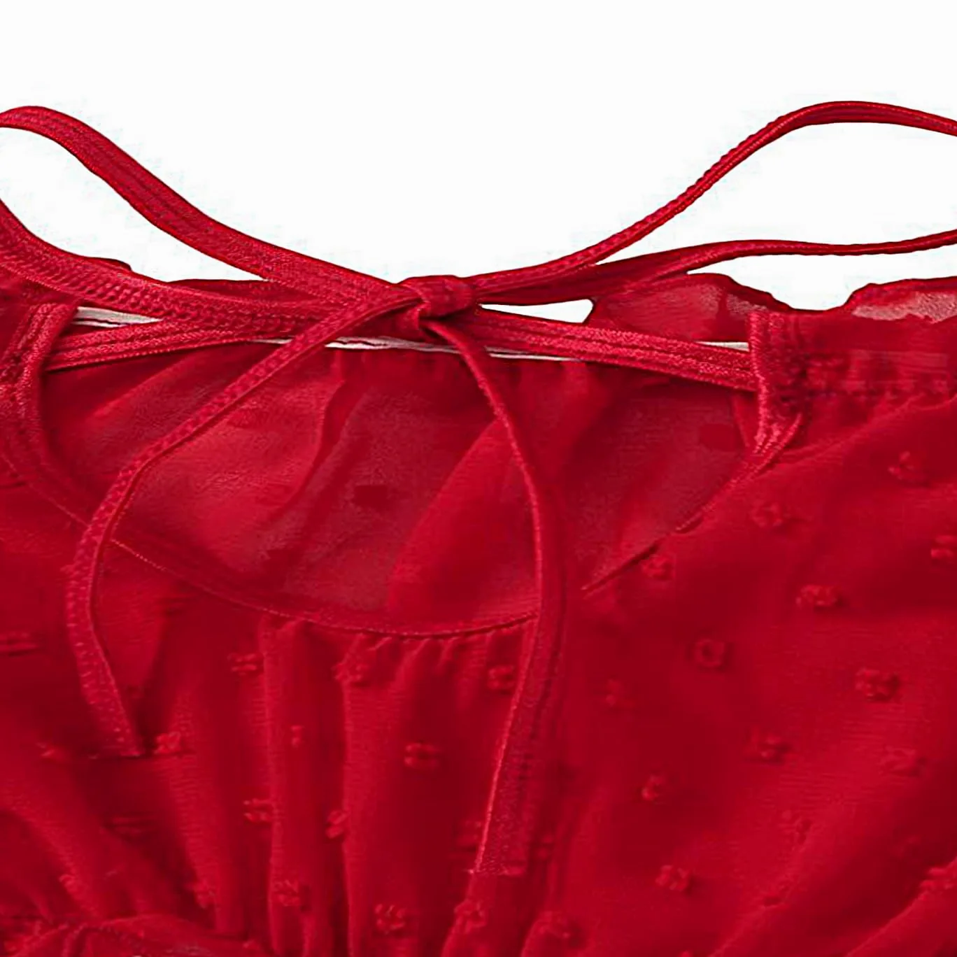 QHQQXN Conjunto de lencería, Lindo Conjunto de Sujetador y Bragas Transparentes, Ropa Interior de Peluche con Tiras y Lazo Ajustable, Camisones de Dormir traviesos para Regalo de San Valentín