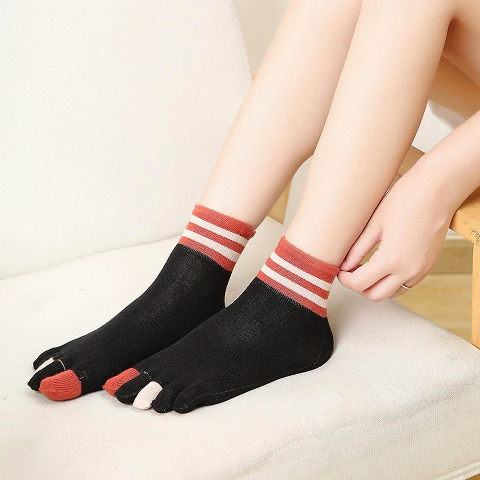 MOGSA Calcetines para mujer, 5 unidades, transpirables, suaves, cortos
