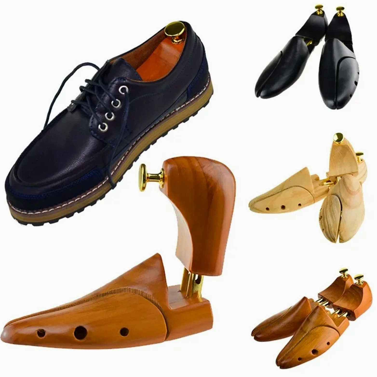 Expansor de árbol zapatos madera, cuero genuino, mujer y hombre, zapatillas deporte, ensanchador moldeador, soporte Ancho Ajustable