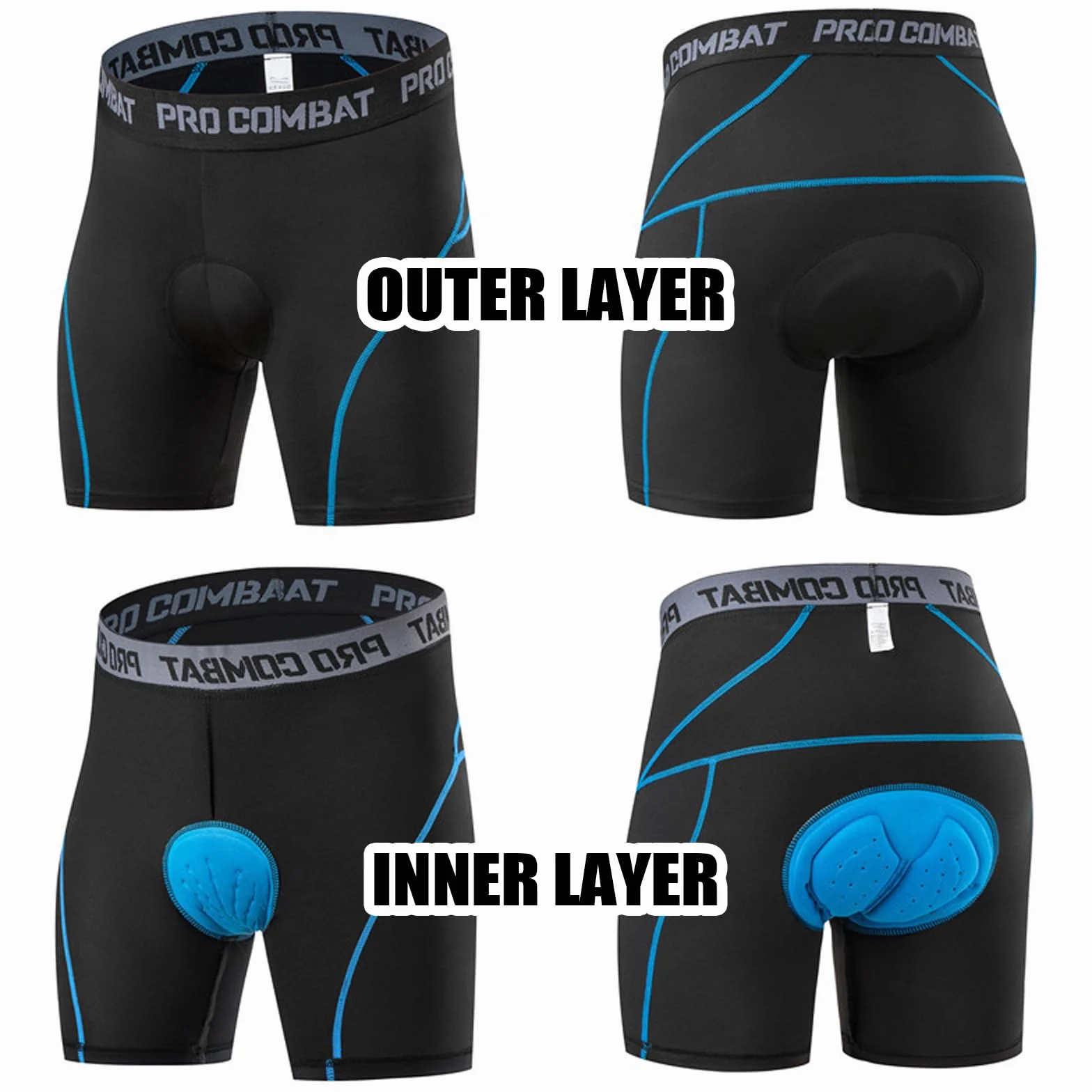 BDSHUNBF Culotte Ciclismo Hombre - Pantalón Corto Acolchado 3D para MTB y Bicicleta, Cómodo y Transpirable