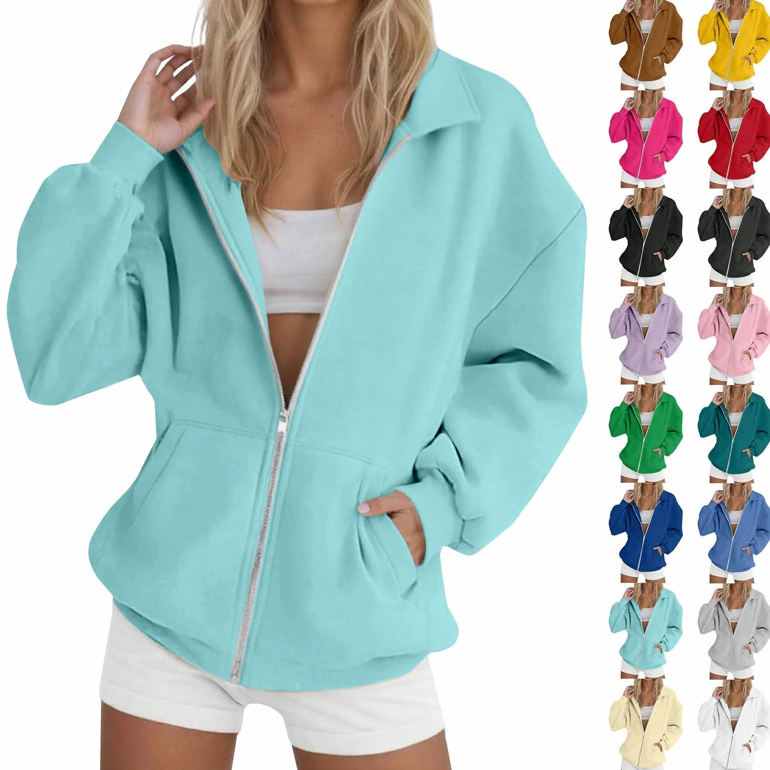 Chaqueta deportiva para mujer, sudadera con cremallera, forro polar, invierno