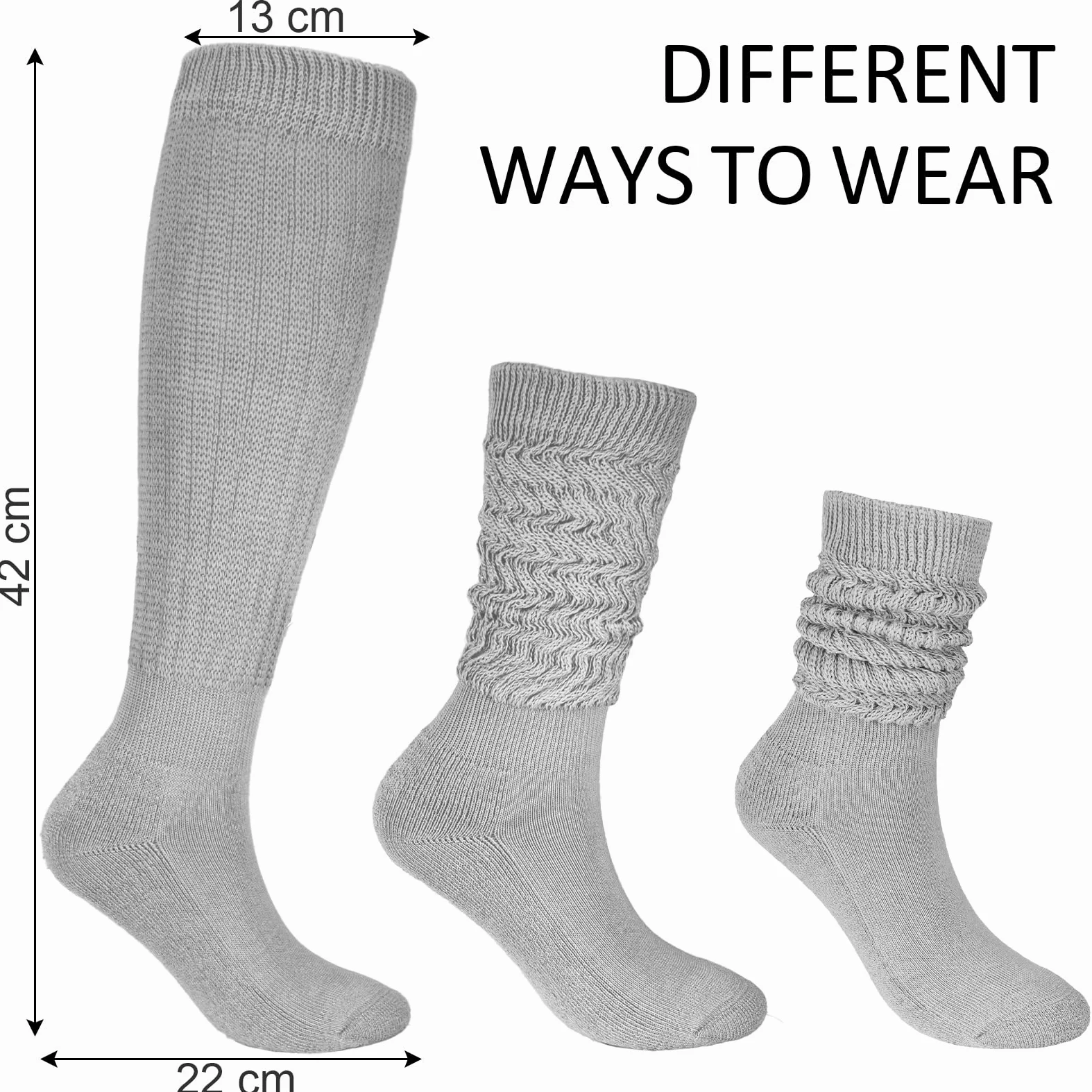 8 pares de calcetines holgados para mujer, suaves, extralargos, de algodón grueso, hasta la rodilla, para mujer