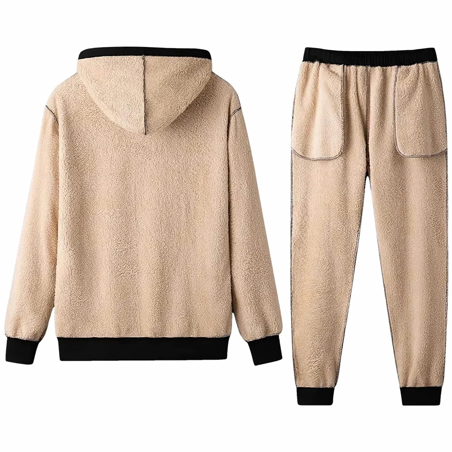 amropi Mujer Conjunto de Chándal con Forro Polar Sudadera con Capucha y Jogging Pantalones Cálido Invierno Traje