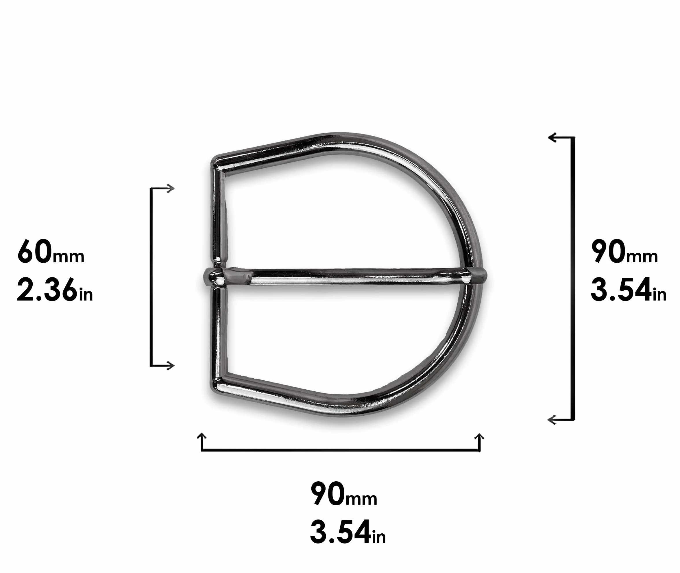 almela - Hebilla cinturón con acabado en plata brillo de 50mm de ancho - 5cm | Buckle belt