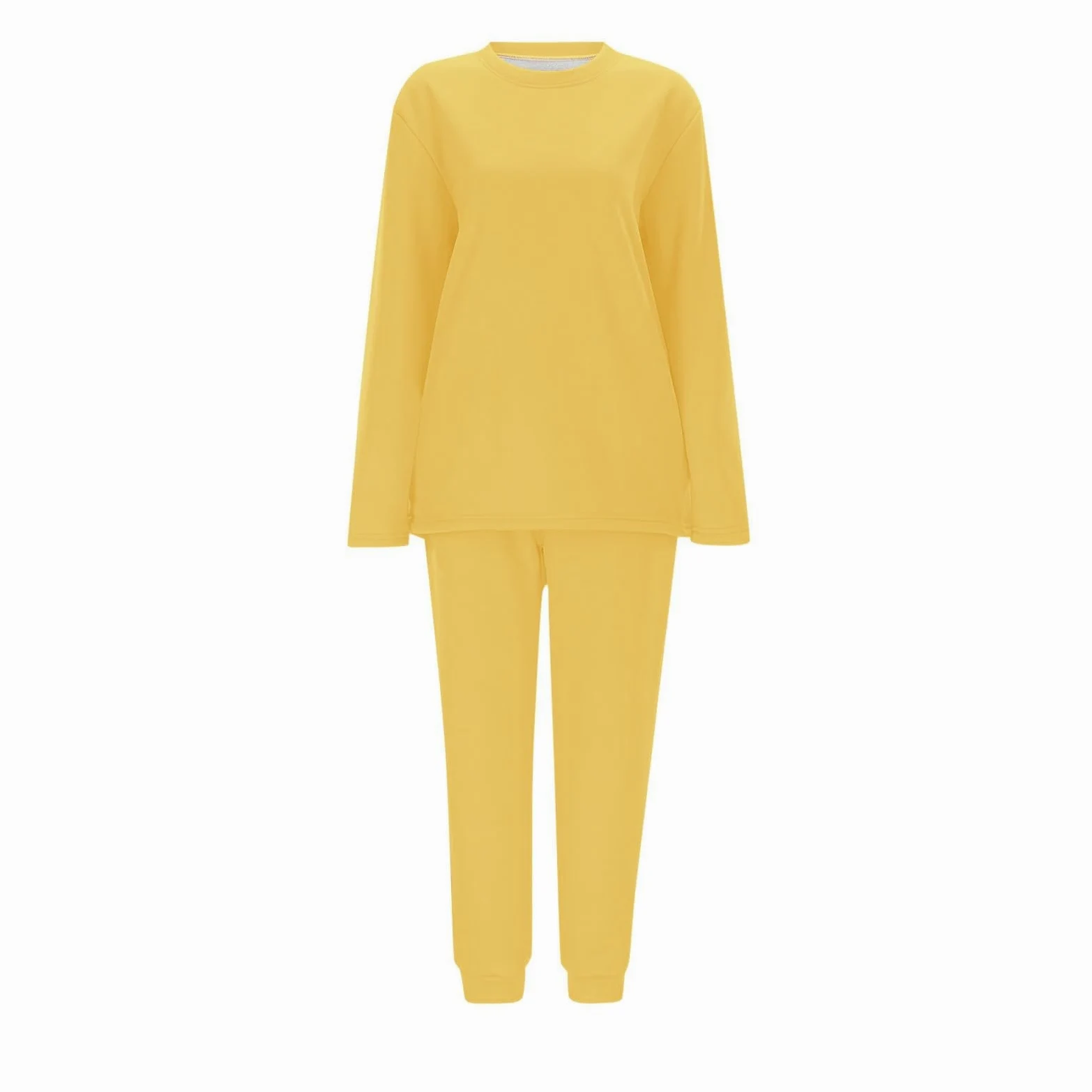 Conjunto de Pijama de Sudadera y Pantalones con Forro para Mujer para Calidez Invernal con Traje de Felpa Tops cómodos y Holgados Ropa de Estar por casa cálida de Invierno para Mujer