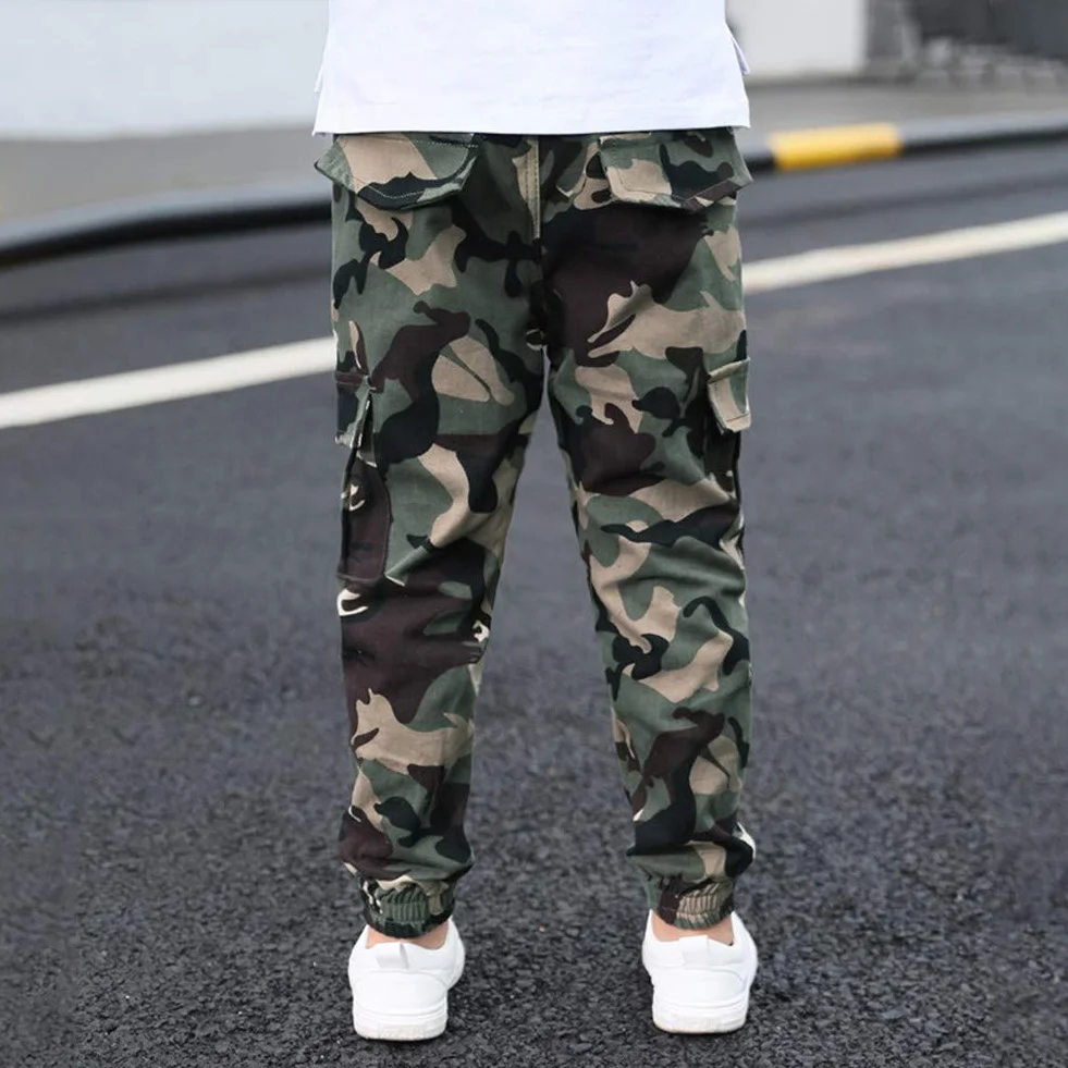 Pantalones Cargo Uniforme Escolar para Niños Cintura Elástica 6-14 Años