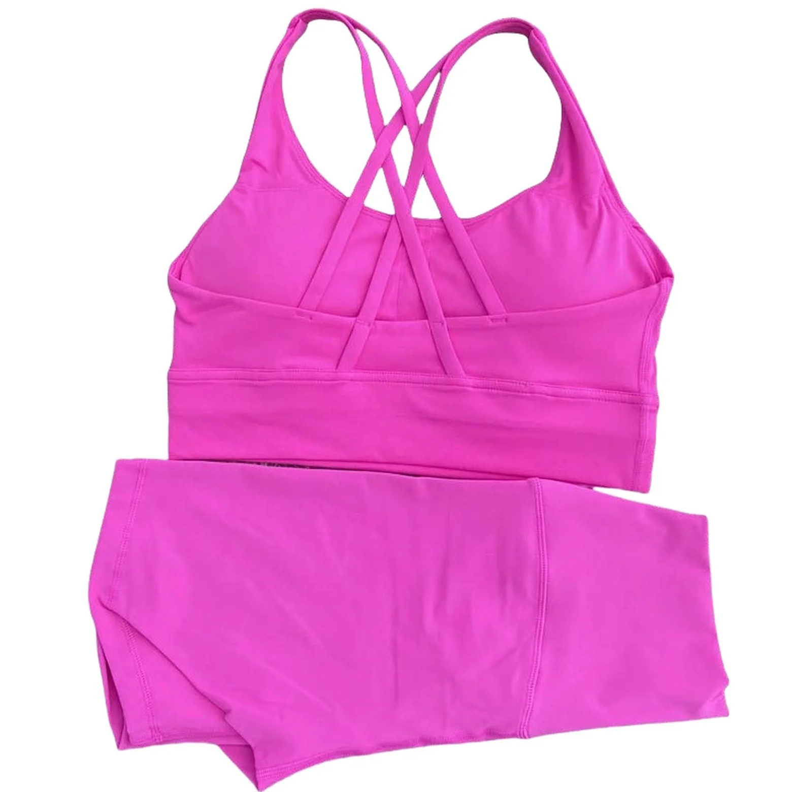 Conjunto de entrenamiento y fitness para mujer, suave, gimnasio, yoga, ciclismo, leggings cortos, traje deportivo para entrenamiento atlético