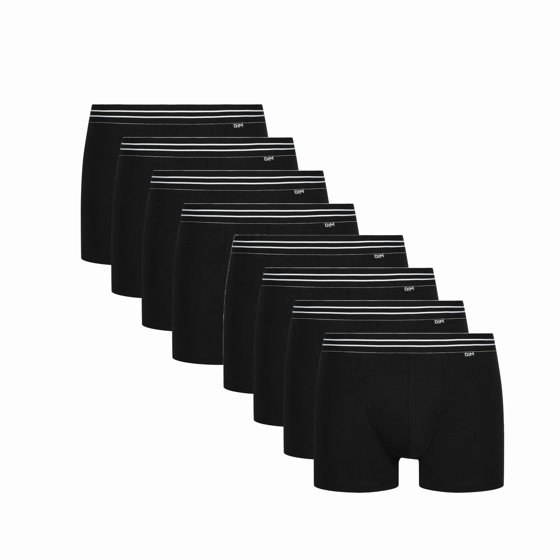 Dim Boxer Pack Ecodim Coton Stretch Confortable Negro Hombre x8
