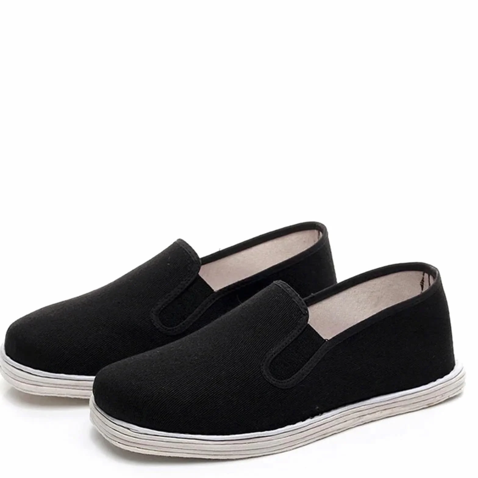 Zapatos De Tela De Kung Fu Chino Tradicional For Hombres, Zapatos De Algodón Negro, Zapatillas De Wing Chun Tai Chi, Zapatos De Artes Marciales De Algodón Puro, Zapatos Deportivos(42)