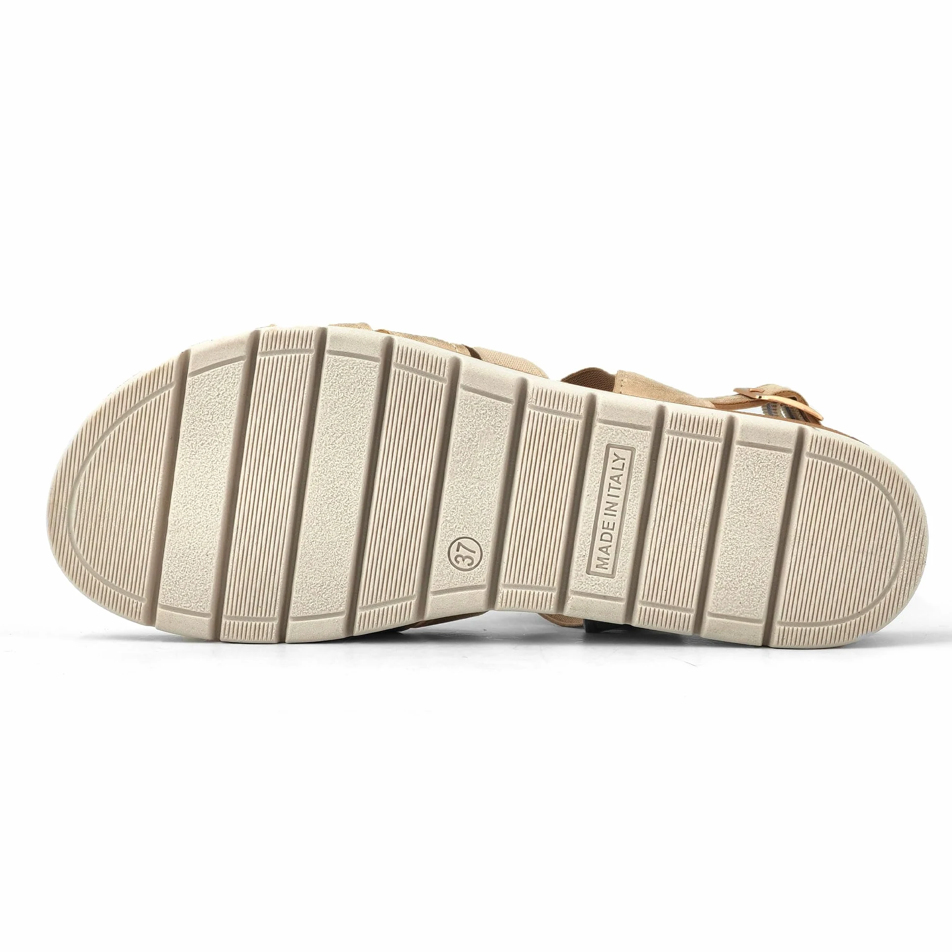 JOMIX Sandalias Mujer Verano con Hebilla Fabricadas en Italia Sandalias Cuña Mujer con Plantilla de Piel Auténtica