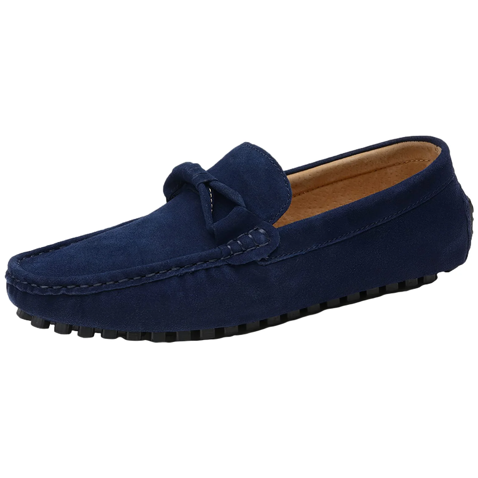 ANUFER Hombres Elegante Piel de Ante Mocasines Planos Comodidad Zapatos para Conducir Pantuflas Mocasín