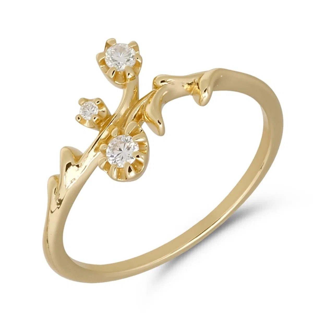 Anillo solitario dorado Au 375/585/750 con moissanita