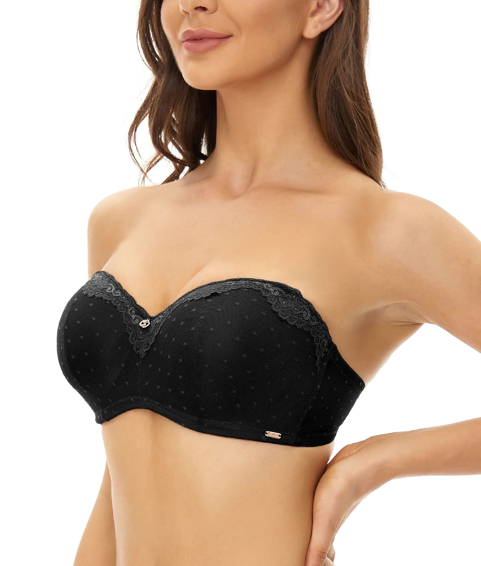 SHEKINI Sujetador Básico de 2 Piezas para Mujer Ropa Interior de Encaje con Anillo de Acero Sujetador sin Relleno Bralette Hebilla Trasera Correa de Hombro Ajustable Bra