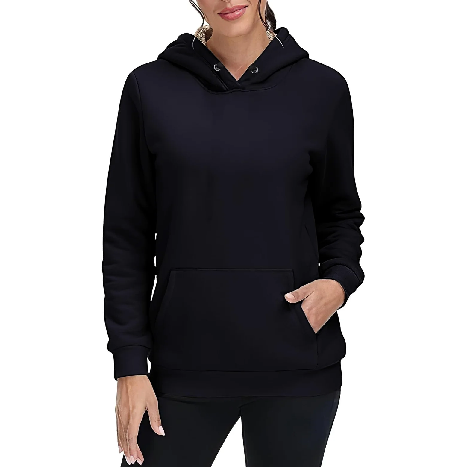 amropi Mujer Conjunto de Chándal con Forro Polar Sudadera con Capucha y Jogging Pantalones Cálido Invierno Traje