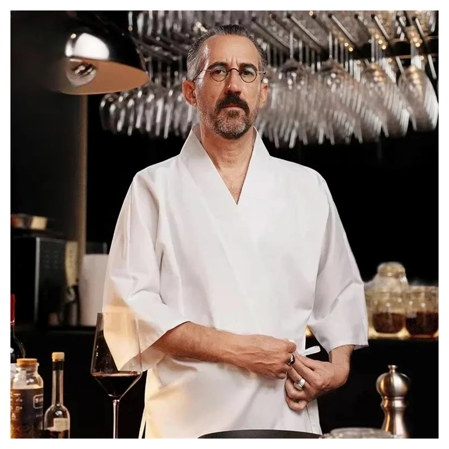 Chaquetilla Cocinero Hombre El Personal del Restaurante de Sushi USA Uniforme Chef Cocina Estilo té y Han