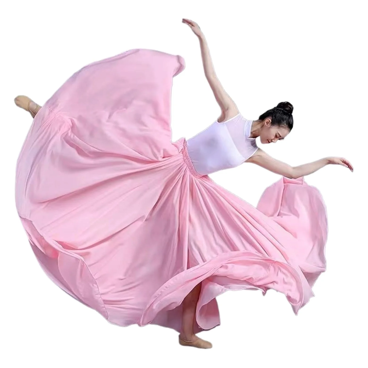 Falda De Gasa 360/540/720 Grados For Ballet, Danza Del Vientre, Faldas Largas For Mujer, Ropa Práctica For Bailarinas, Baile Surtida