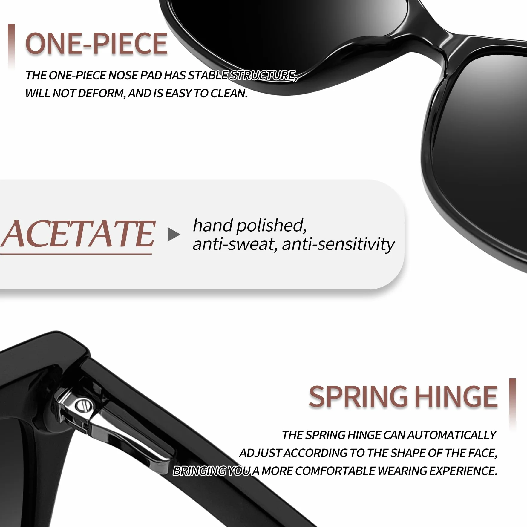 Joopin Gafas de Sol Mujer Polarizadas Acetato TR90 Ojos de Gato UV400