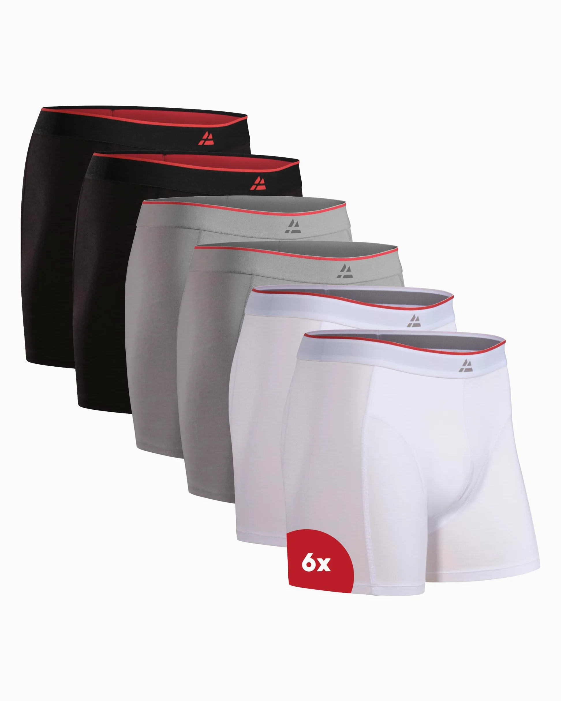 DANISH ENDURANCE Calzoncillos Hombre Boxer de Bambu, con o Sin Bragueta, Suaves y Elásticos, 6 Pack, MC (2X Negro, 2X Gris, 2X Blanco), S