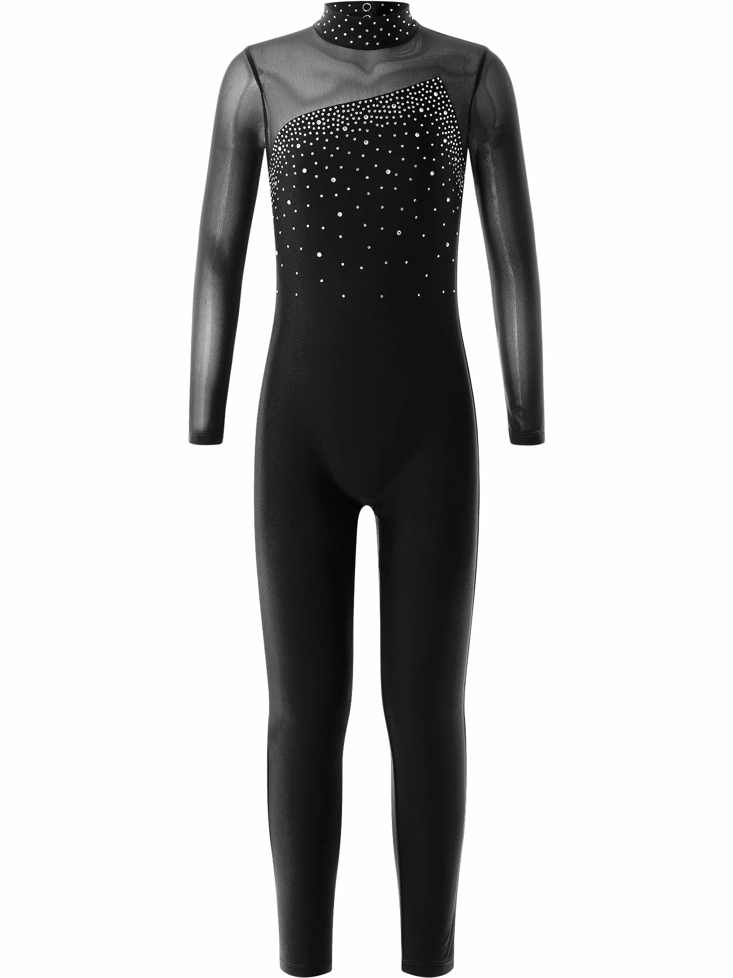Alvivi Maillot Danza Niña Manga Larga Mono Deporte de Entero Jumpsuit Elástica Leotardo Gimnasia Medias de Ballet Disfraz Bailarina
