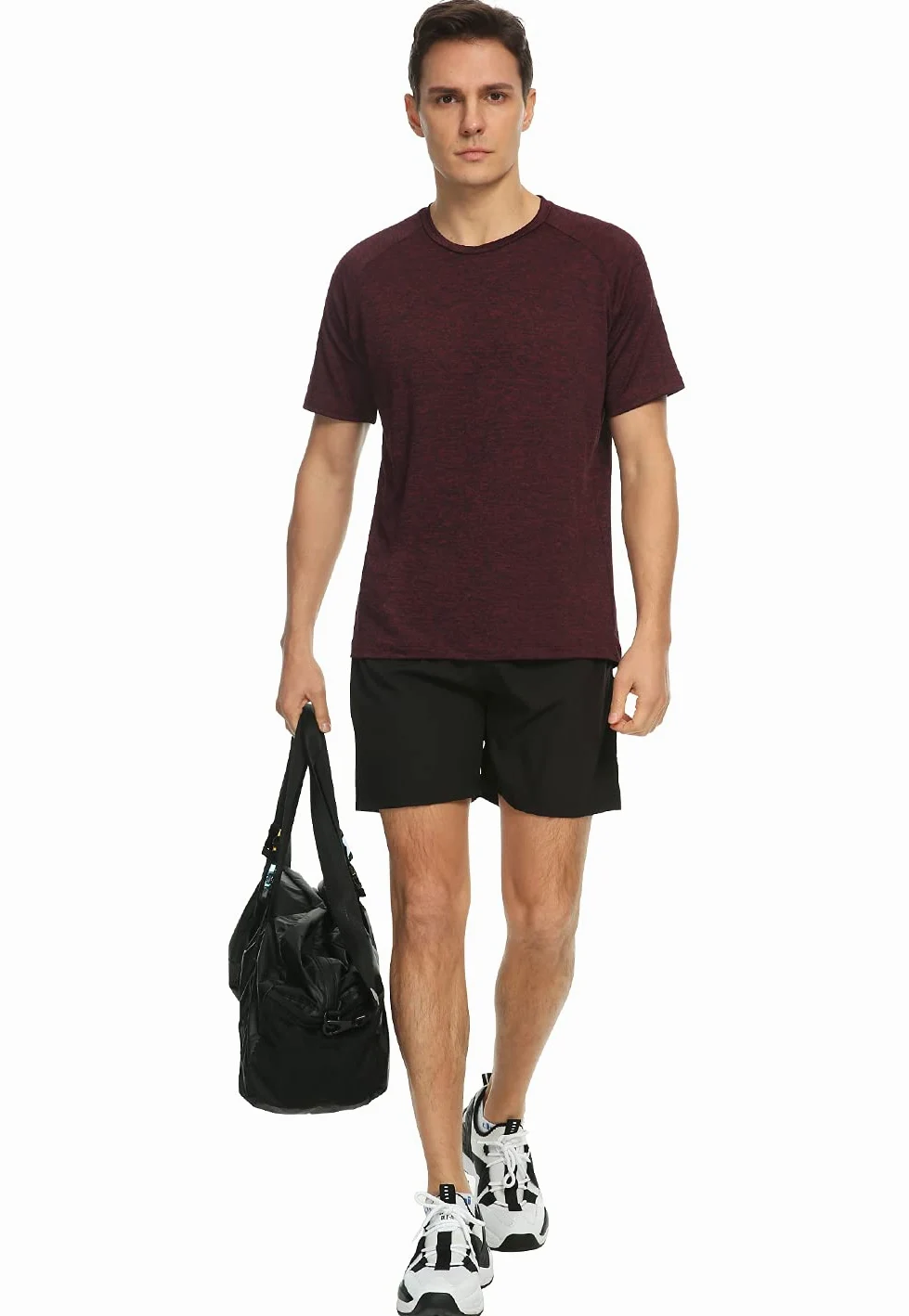 Xelky Paquete de 4-5 camisetas para hombre, de ajuste seco, absorben la humedad, atléticas, para ejercicio, fitness, ropa deportiva, manga corta, gimnasio, entrenamiento