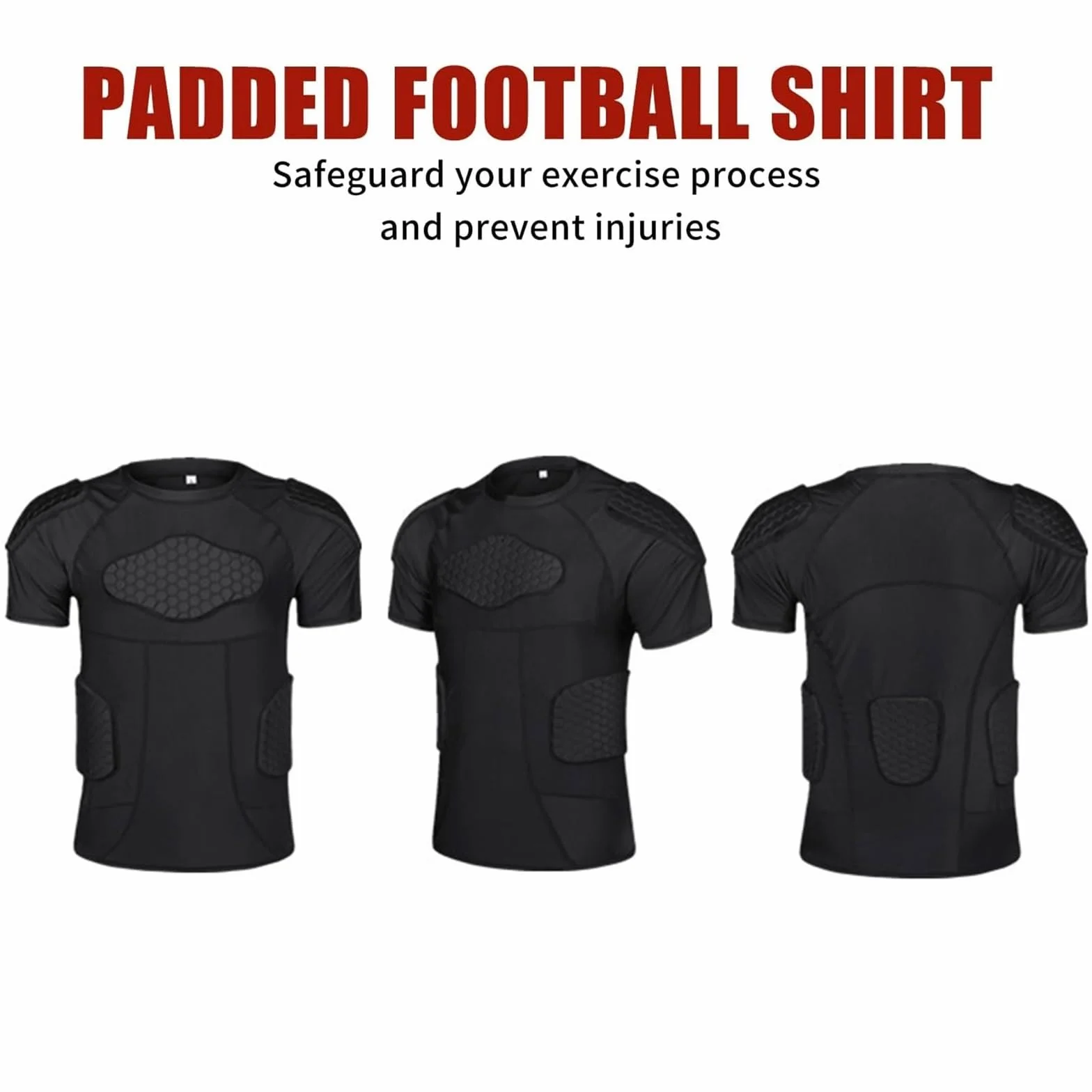 Camiseta Portero Profesional Hombre Chaleco Acolchado EVA con Protección Codos/Pecho, Equipación Seguridad Transpirable para Entrenamiento y Partidos(E,M (Fit 45-65kg))