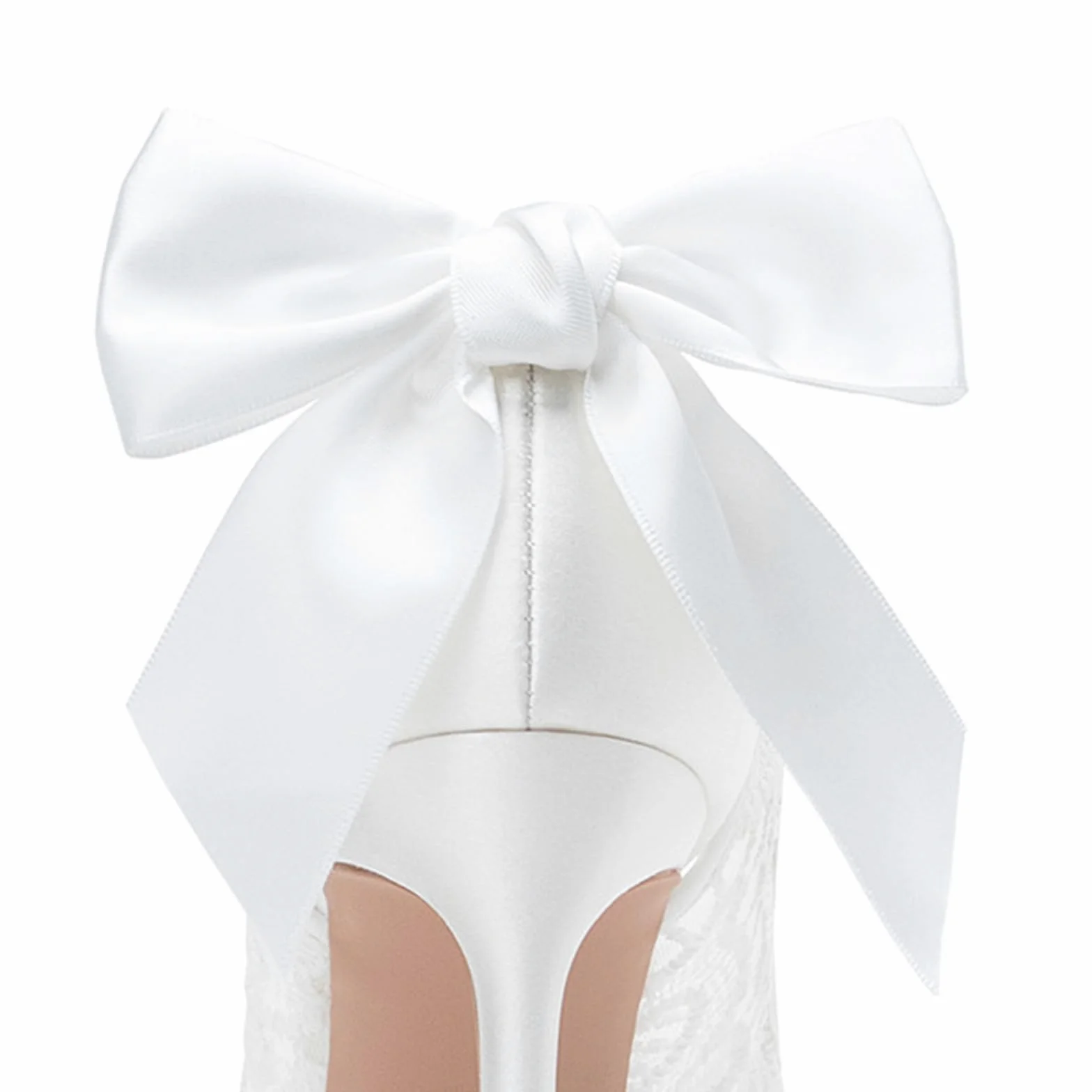 Mujer Zapatos de Tacón 8.5 CM Sexy Stilettos con Punta Calado Blanco Encaje Tul Lazo para Fiestas y Bodas